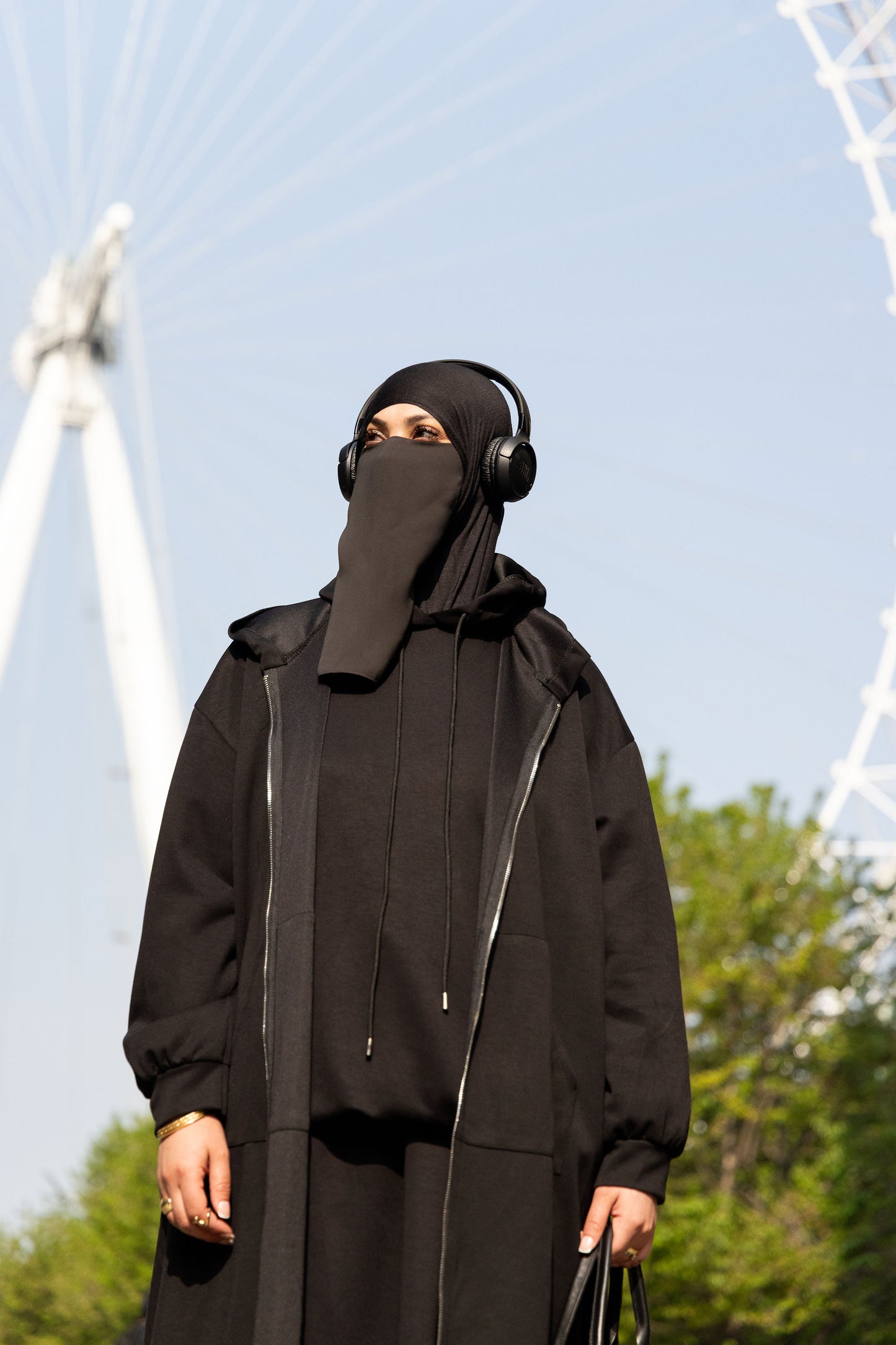 Black Hoodie Abaya Jacket size 50 to 60