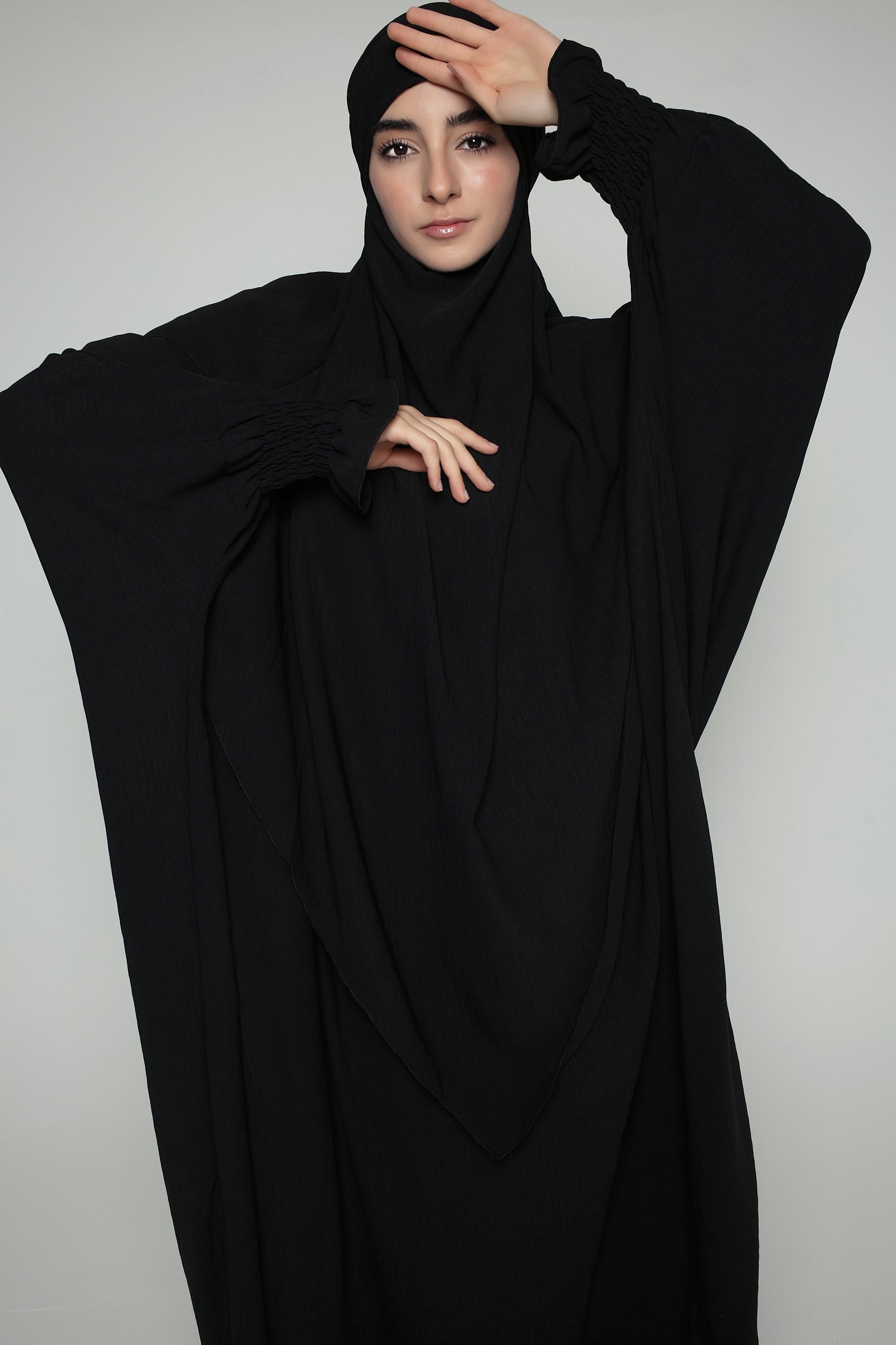 Abaya with Double Layer Khimar Set