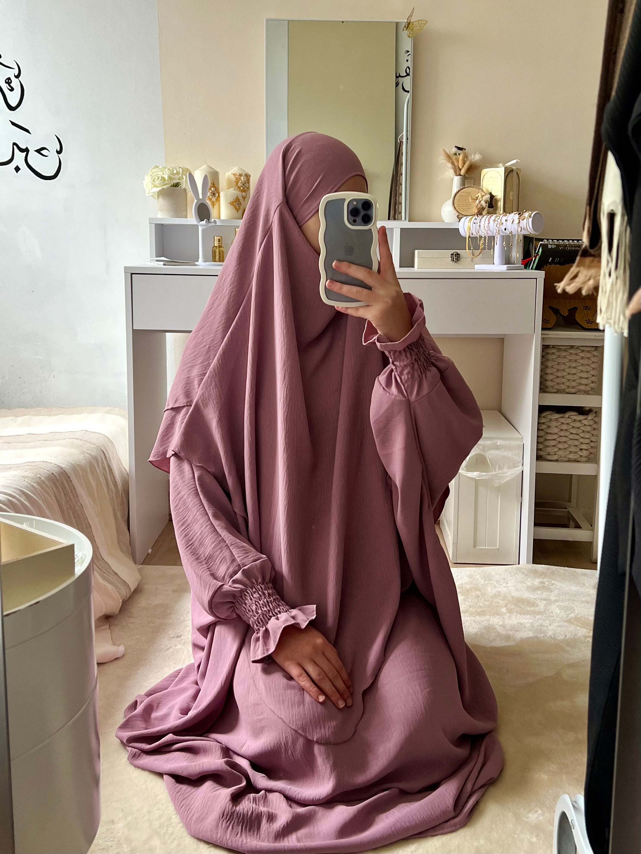 Abaya with Double Layer Khimar Set