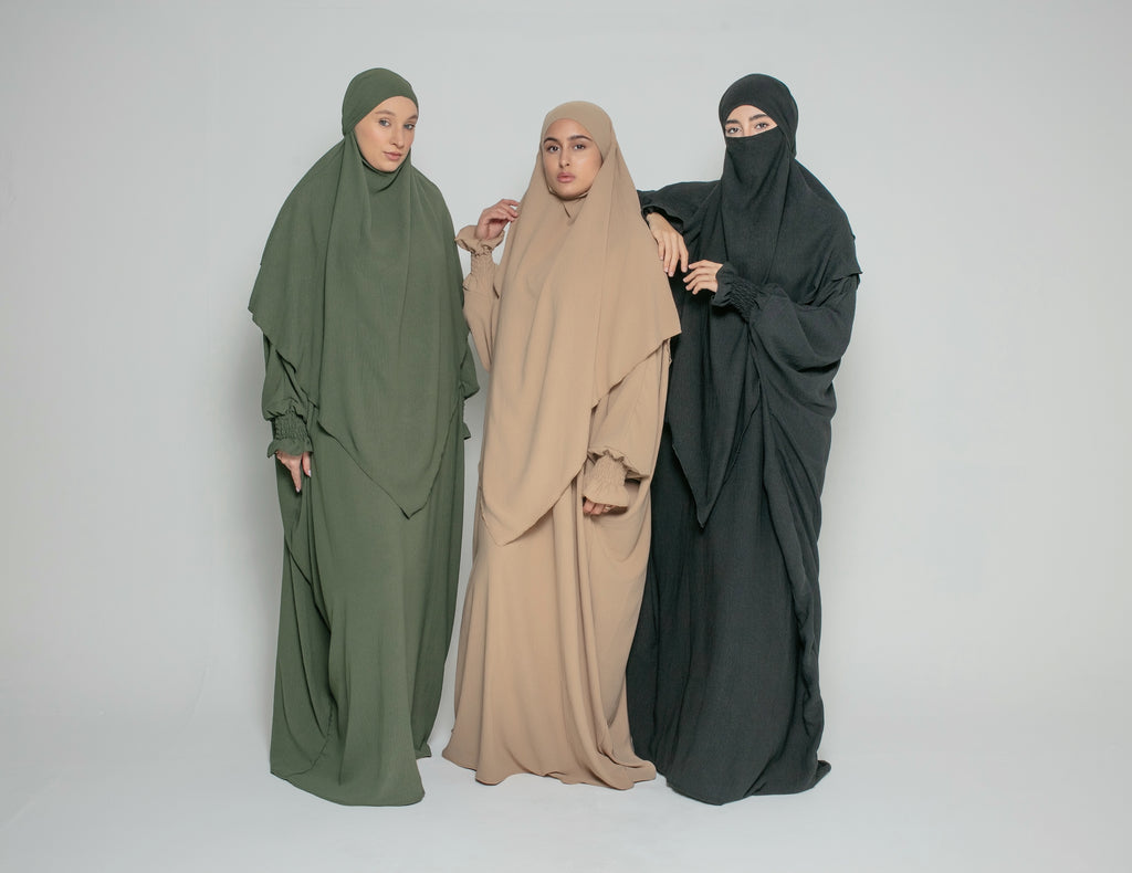 Abaya with Double Layer Khimar Set