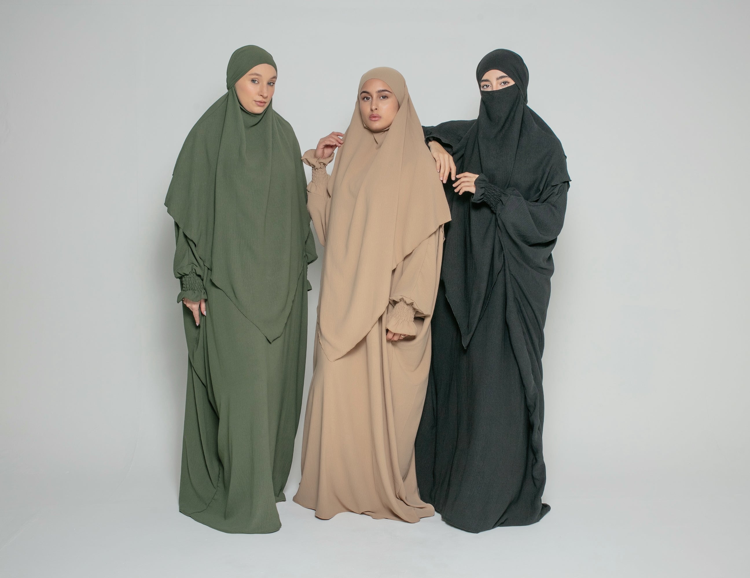 Abaya with Double Layer Khimar Set