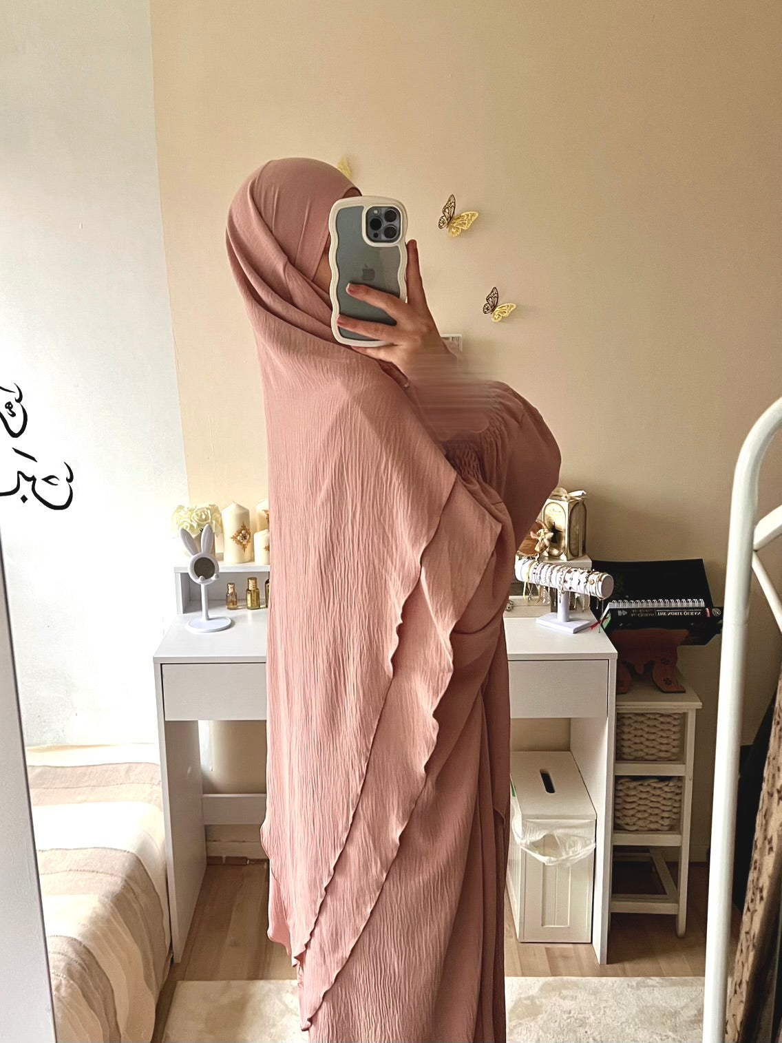 2 layers khimar Set with Abaya