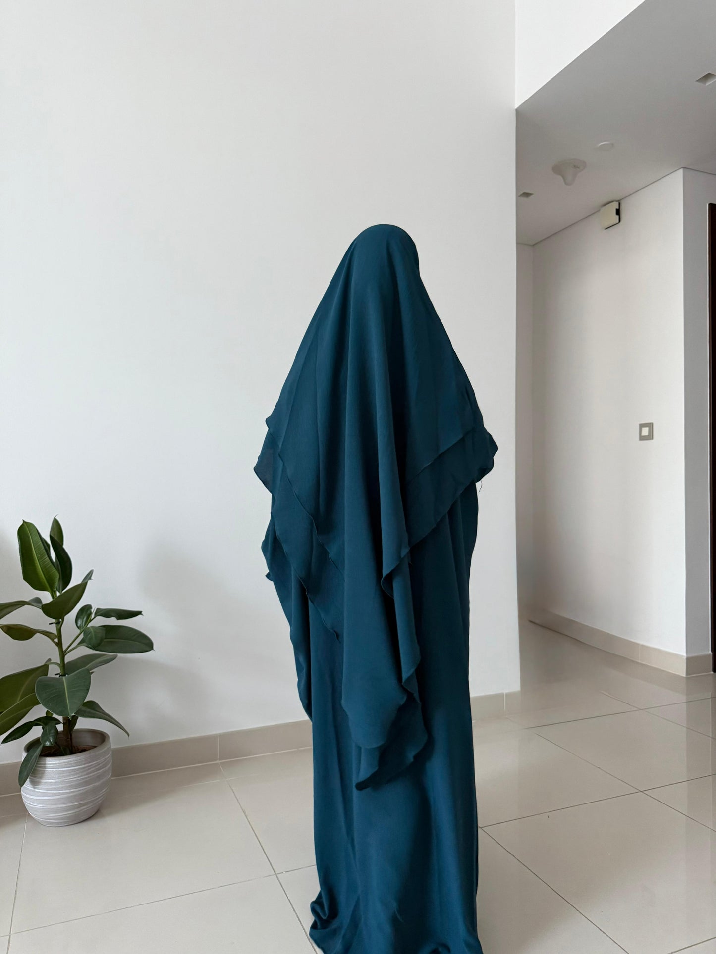 2 layers khimar Set with Abaya