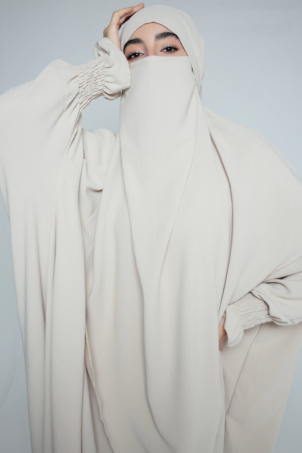 Abaya with Double Layer Khimar Set