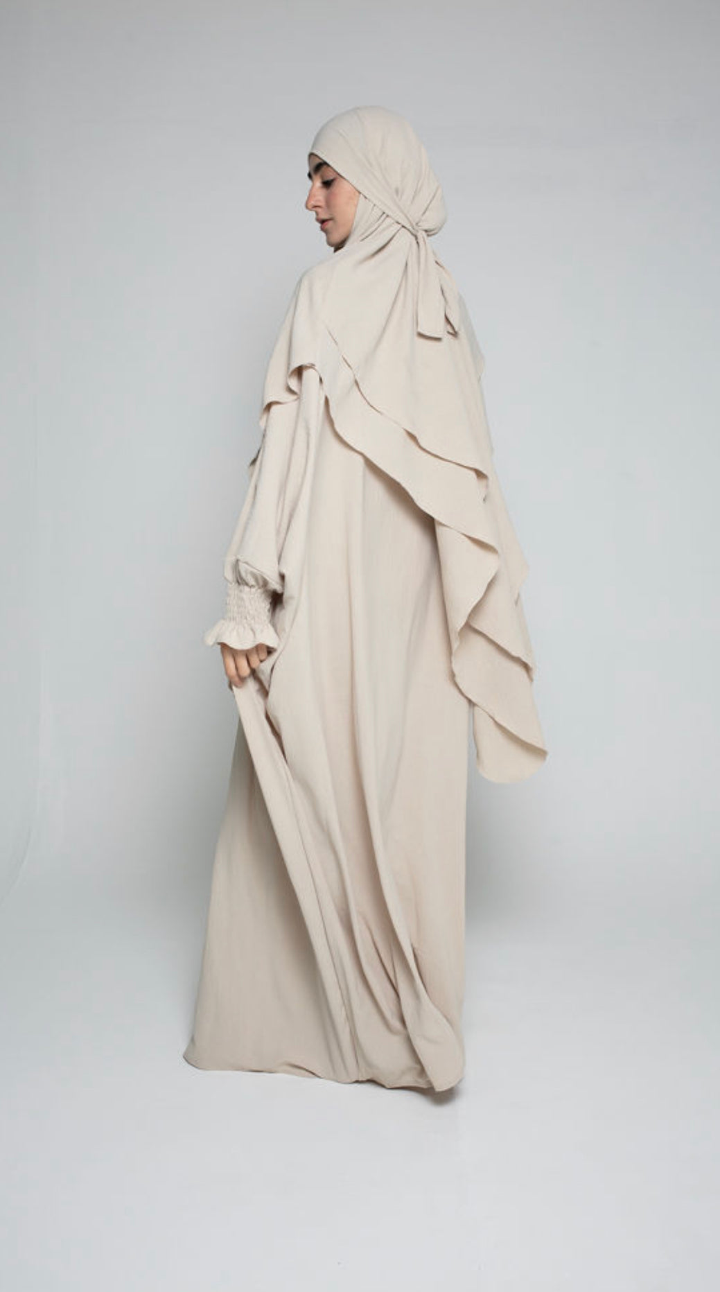 Abaya with Double Layer Khimar Set