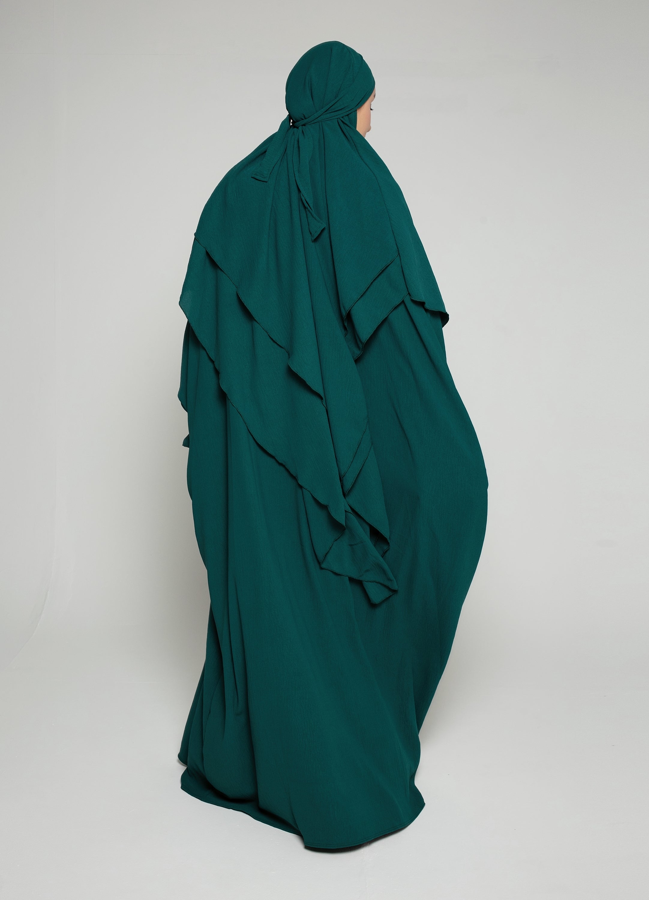 Abaya with Double Layer Khimar Set