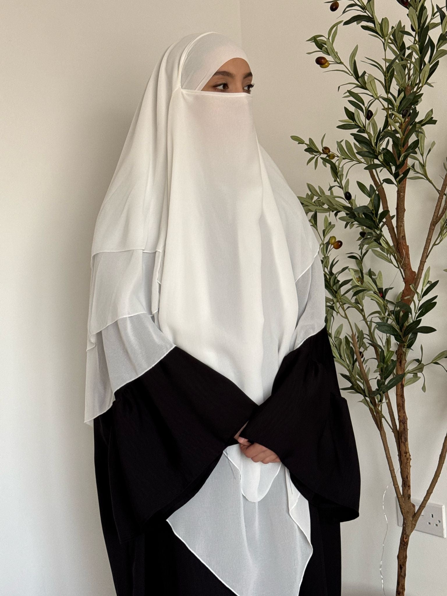 Three Layered Chiffon Khimar