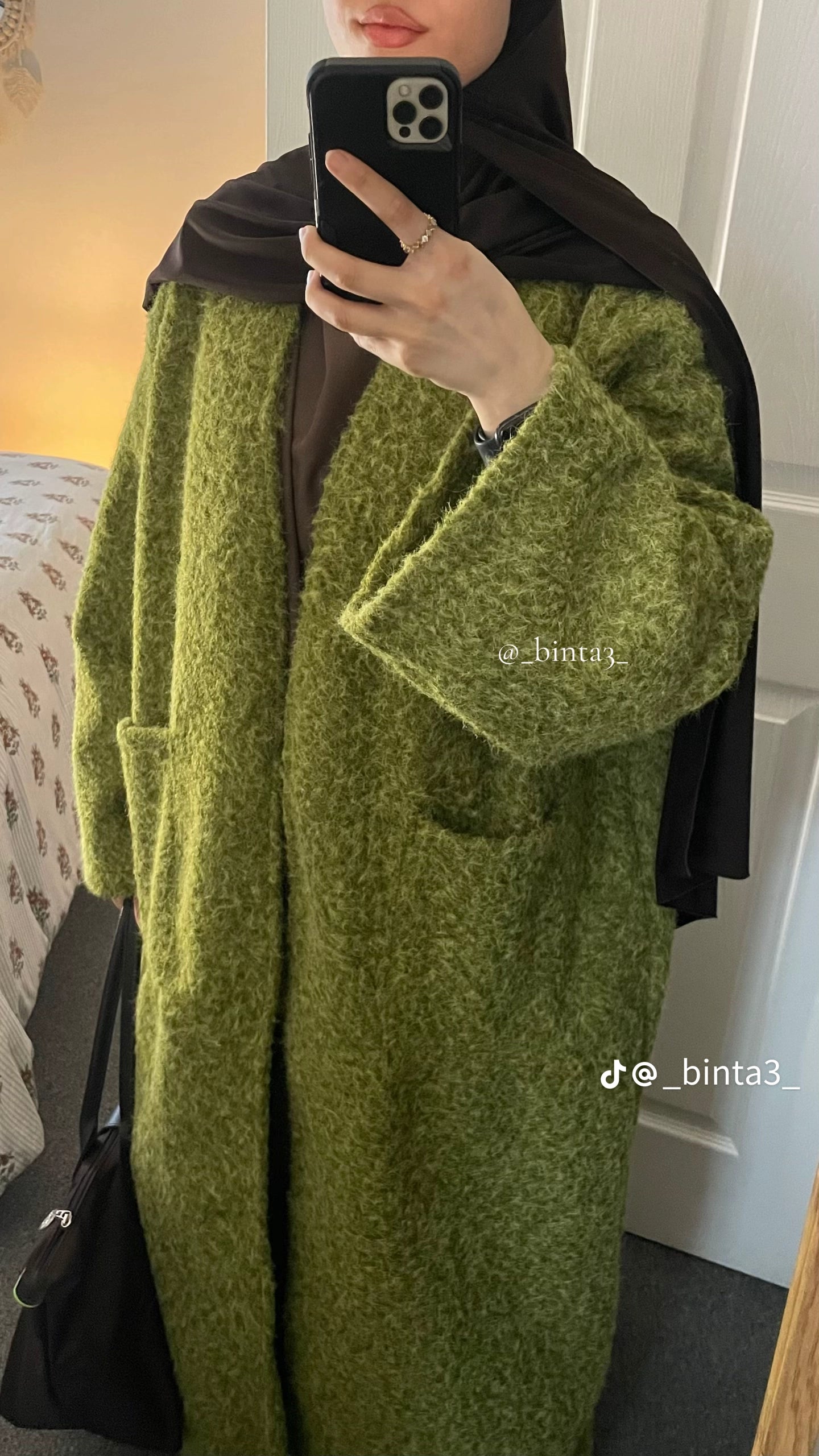 Fluffy Abaya Coat