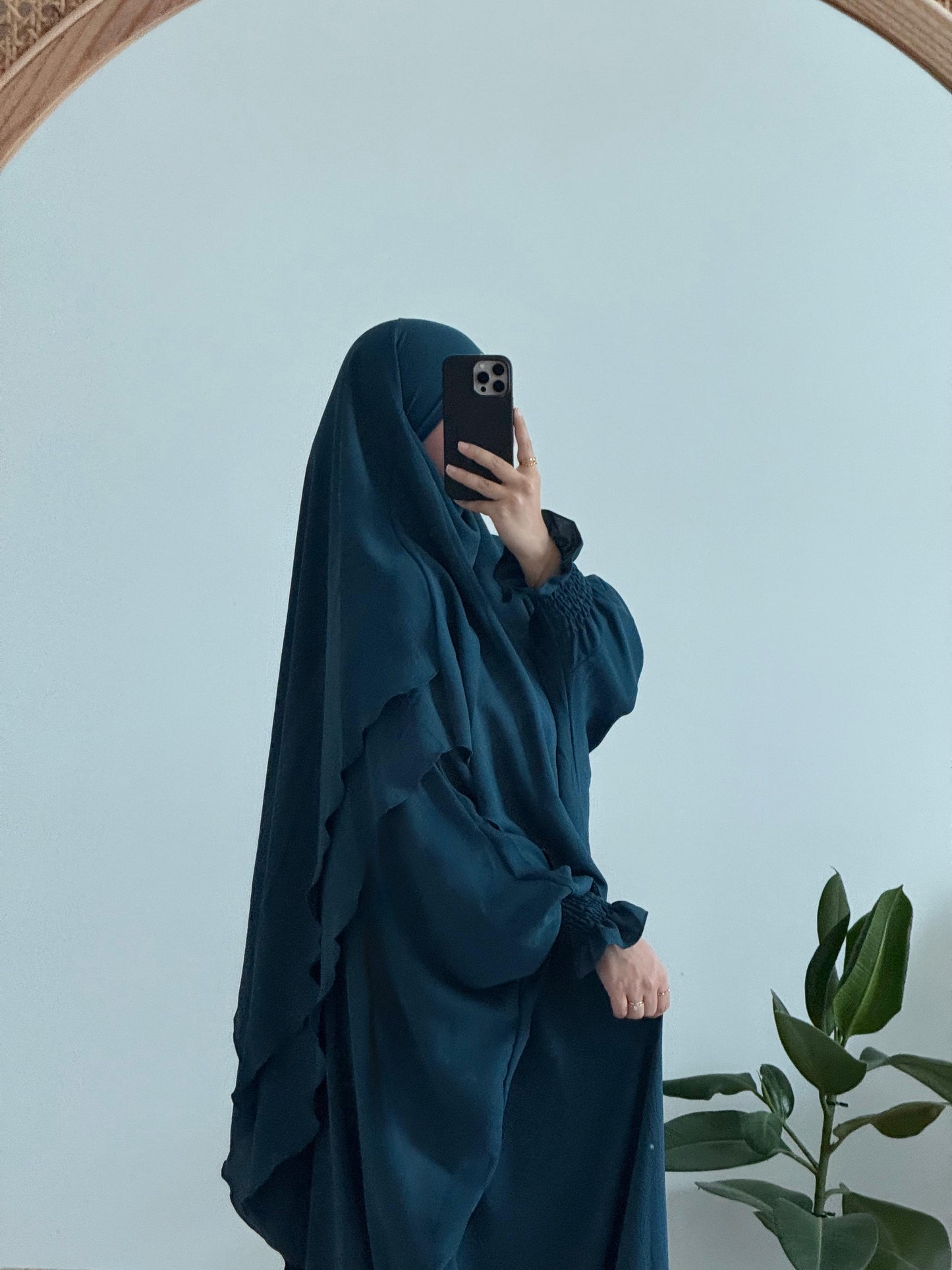 2 layers khimar Set with Abaya