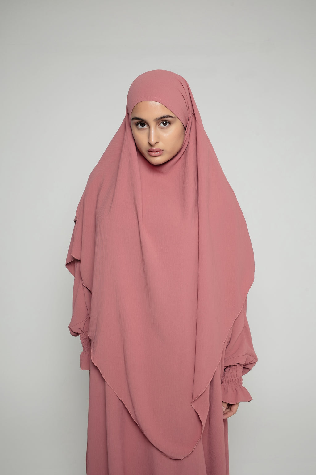 Abaya with Double Layer Khimar Set