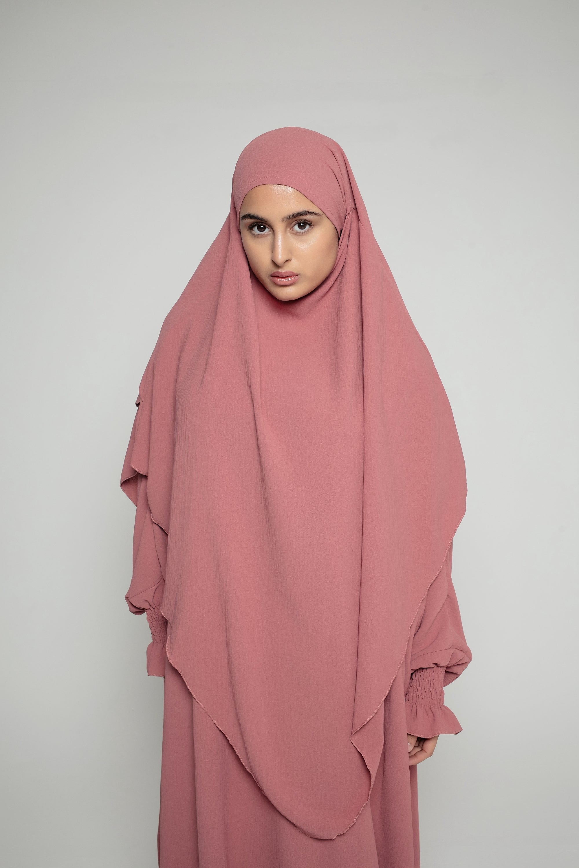 Abaya with Double Layer Khimar Set