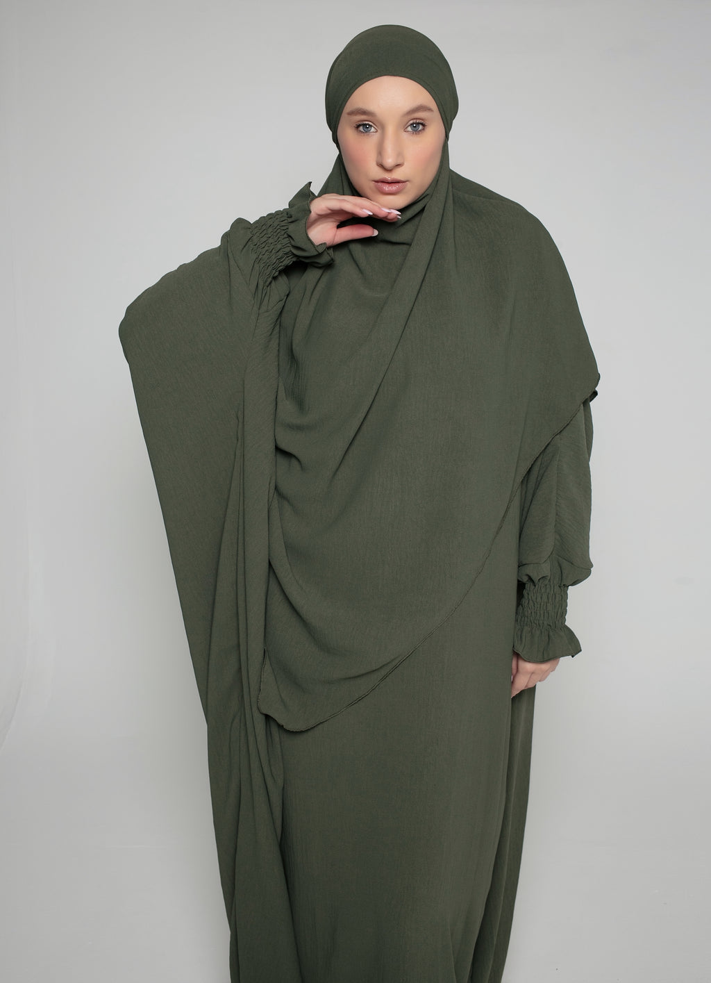 Abaya with Double Layer Khimar Set