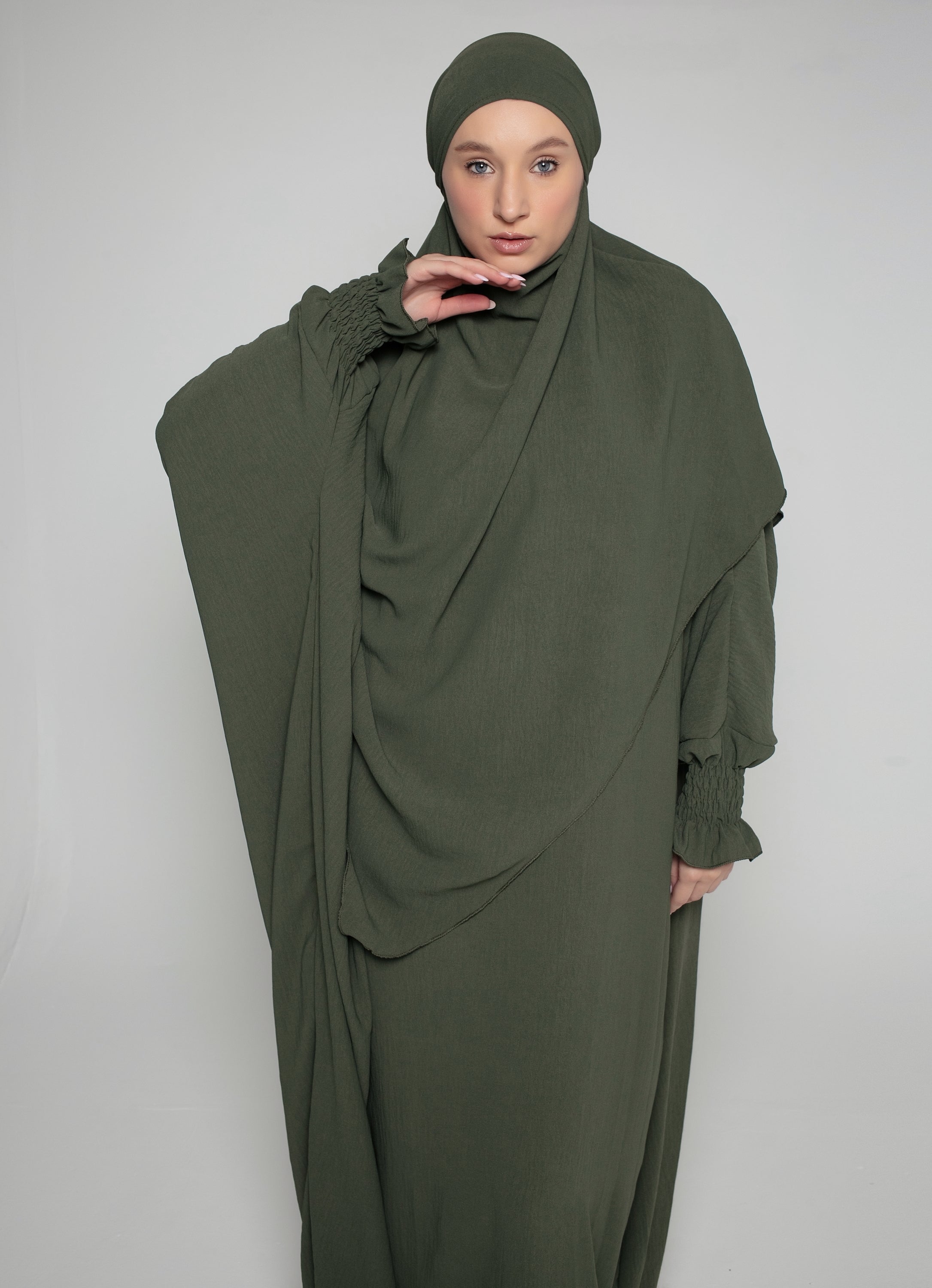 Abaya with Double Layer Khimar Set