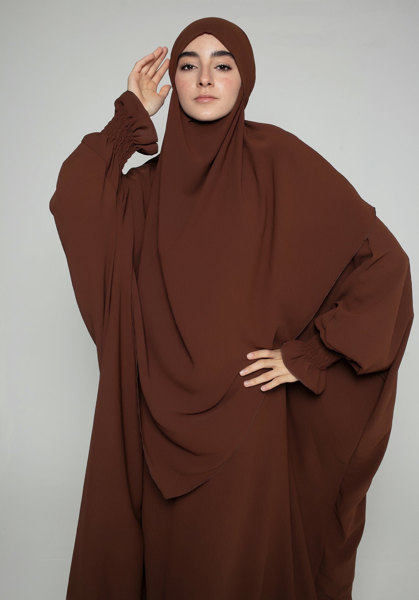 2 layers khimar Set with Abaya