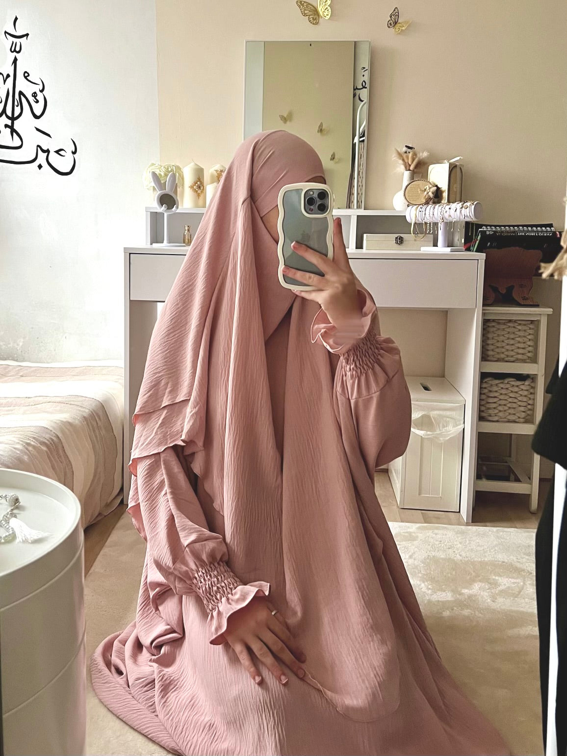 Abaya with Double Layer Khimar Set