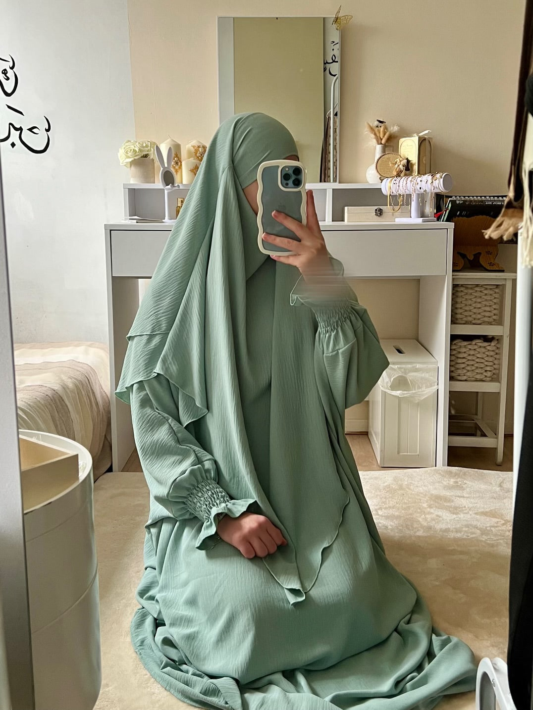 Abaya with Double Layer Khimar Set