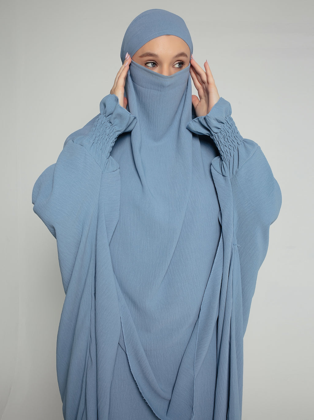 Abaya with Double Layer Khimar Set