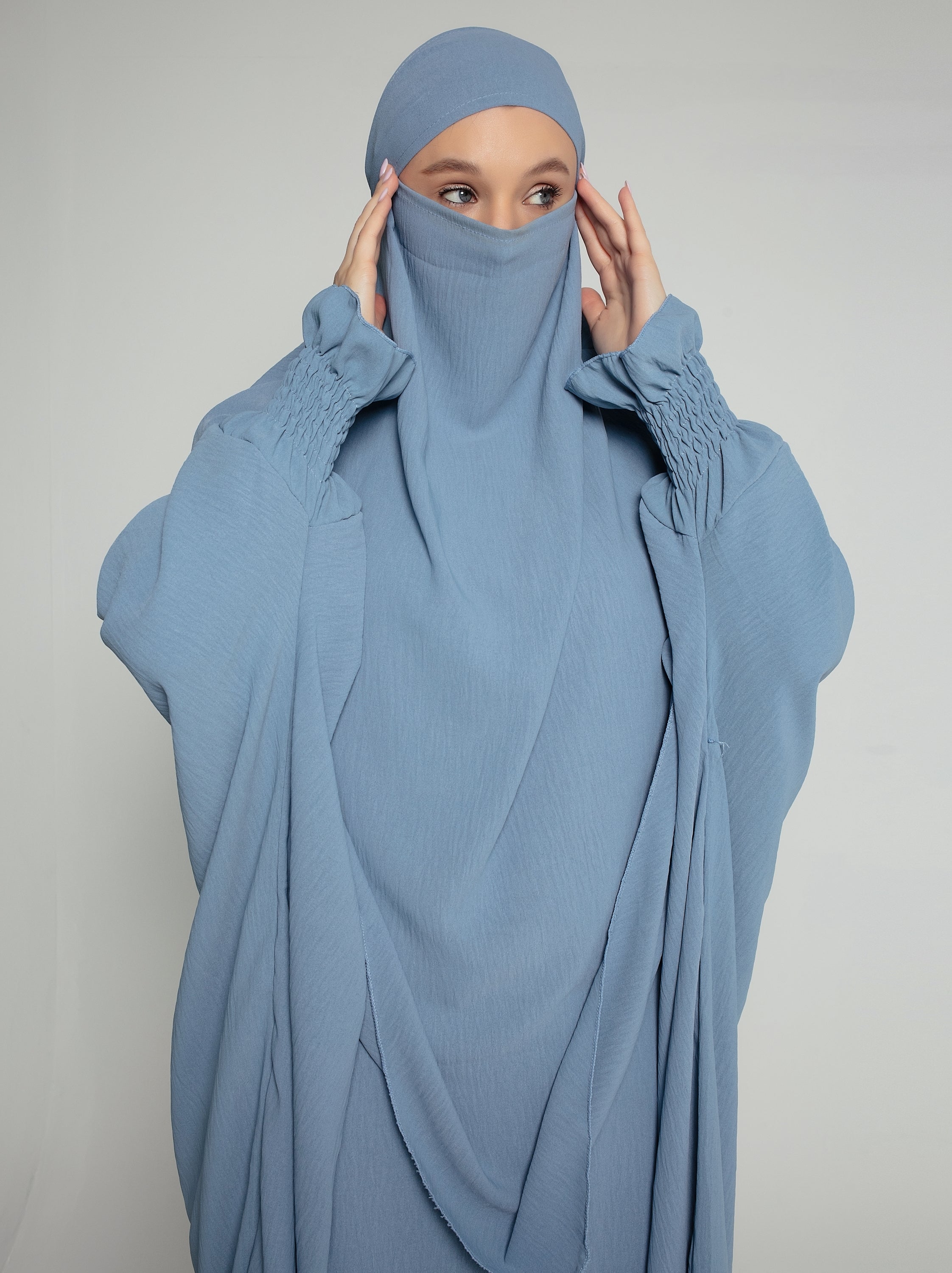 Abaya with Double Layer Khimar Set