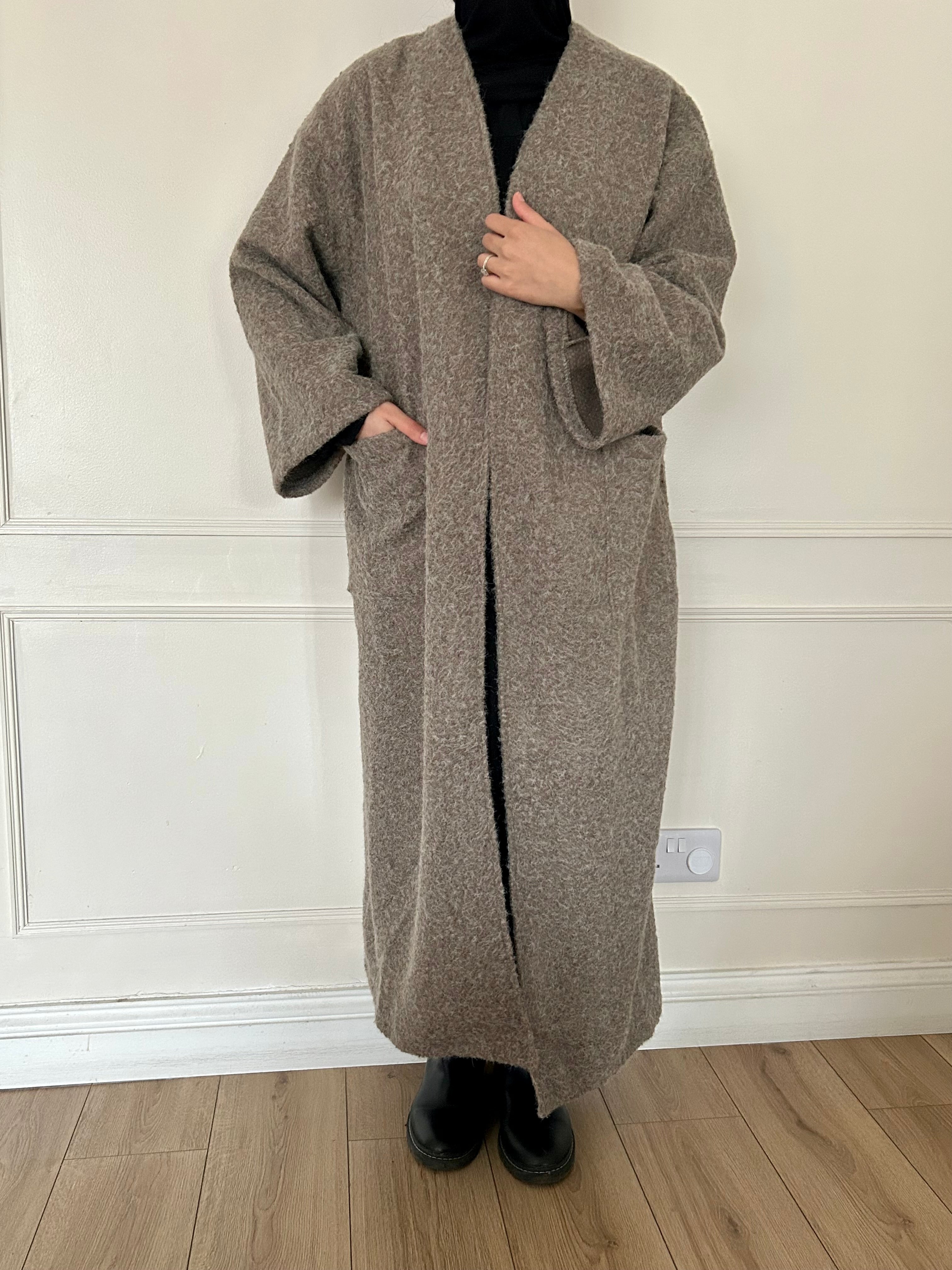 Fluffy Abaya Coat