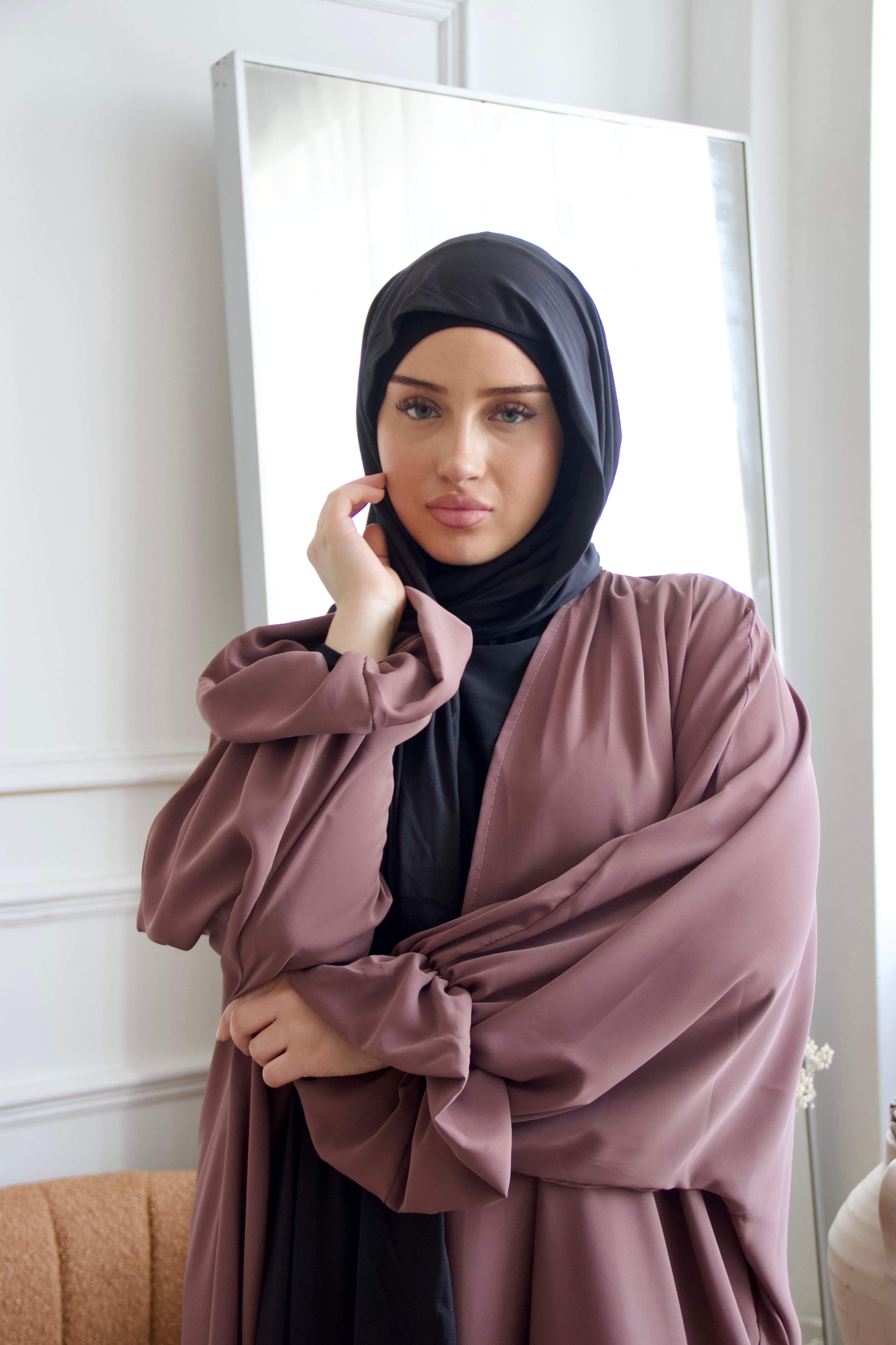 Open Kimono Abaya with Flower Sleeves