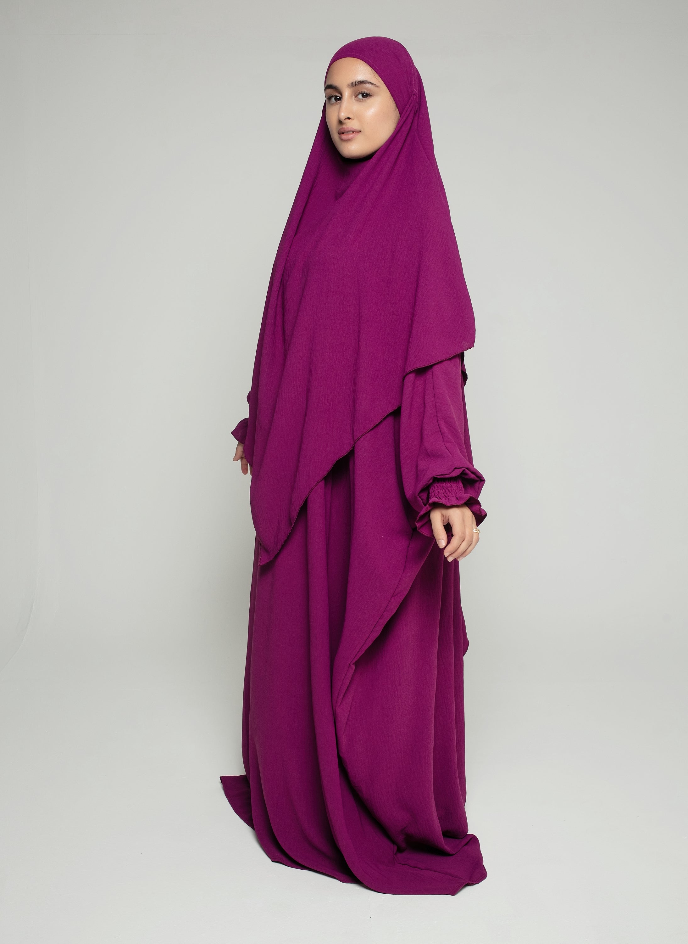Abaya with Double Layer Khimar Set
