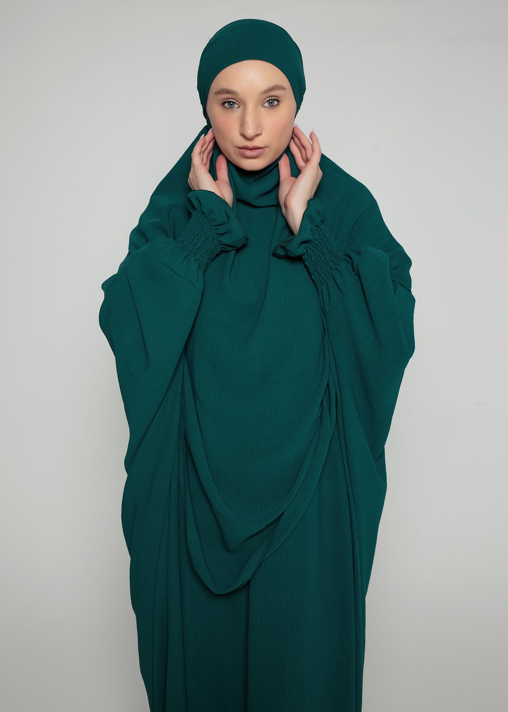 Abaya with Double Layer Khimar Set