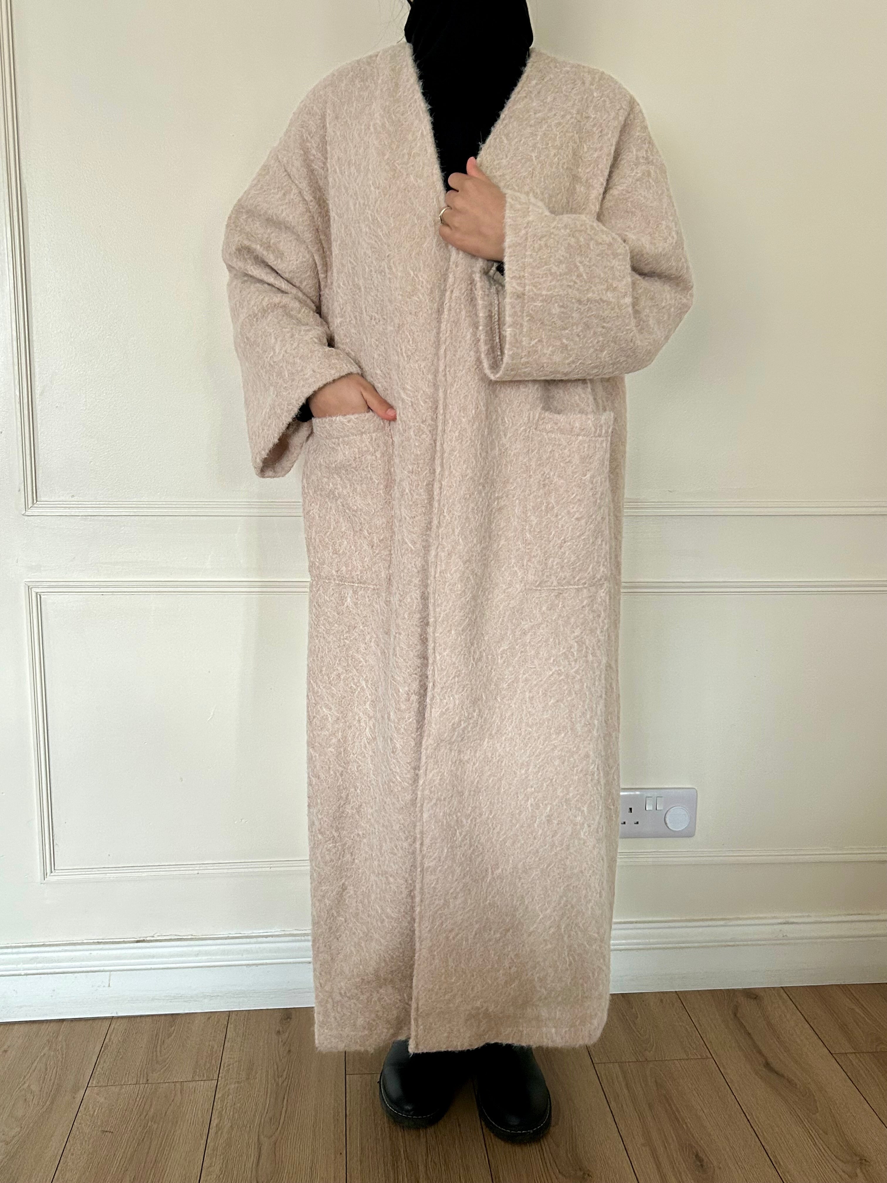 Fluffy Abaya Coat