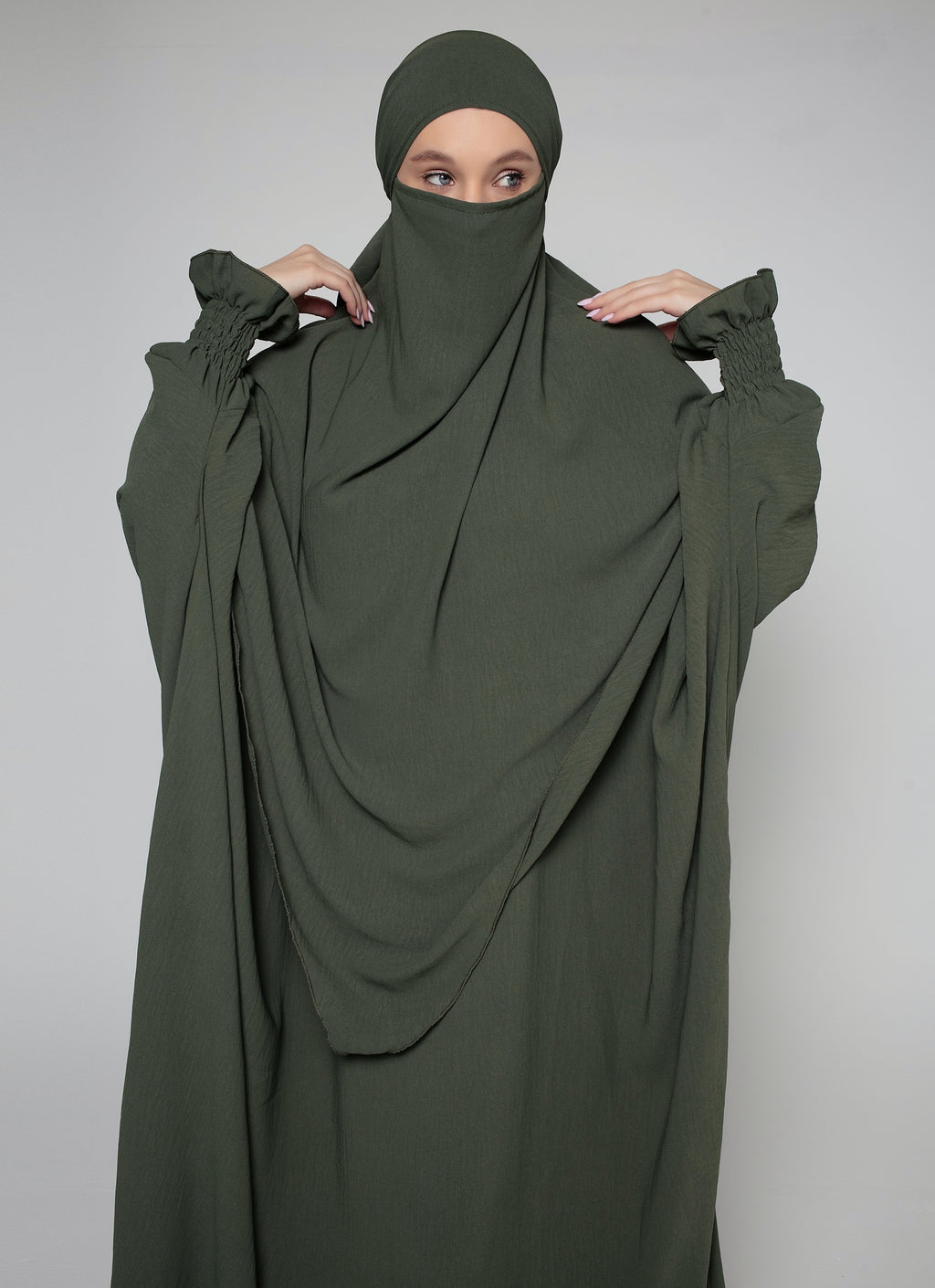 Abaya with Double Layer Khimar Set