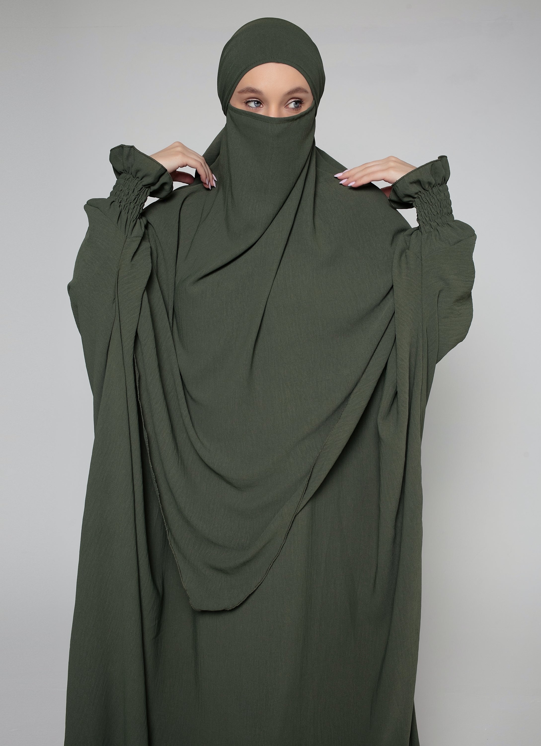 Abaya with Double Layer Khimar Set