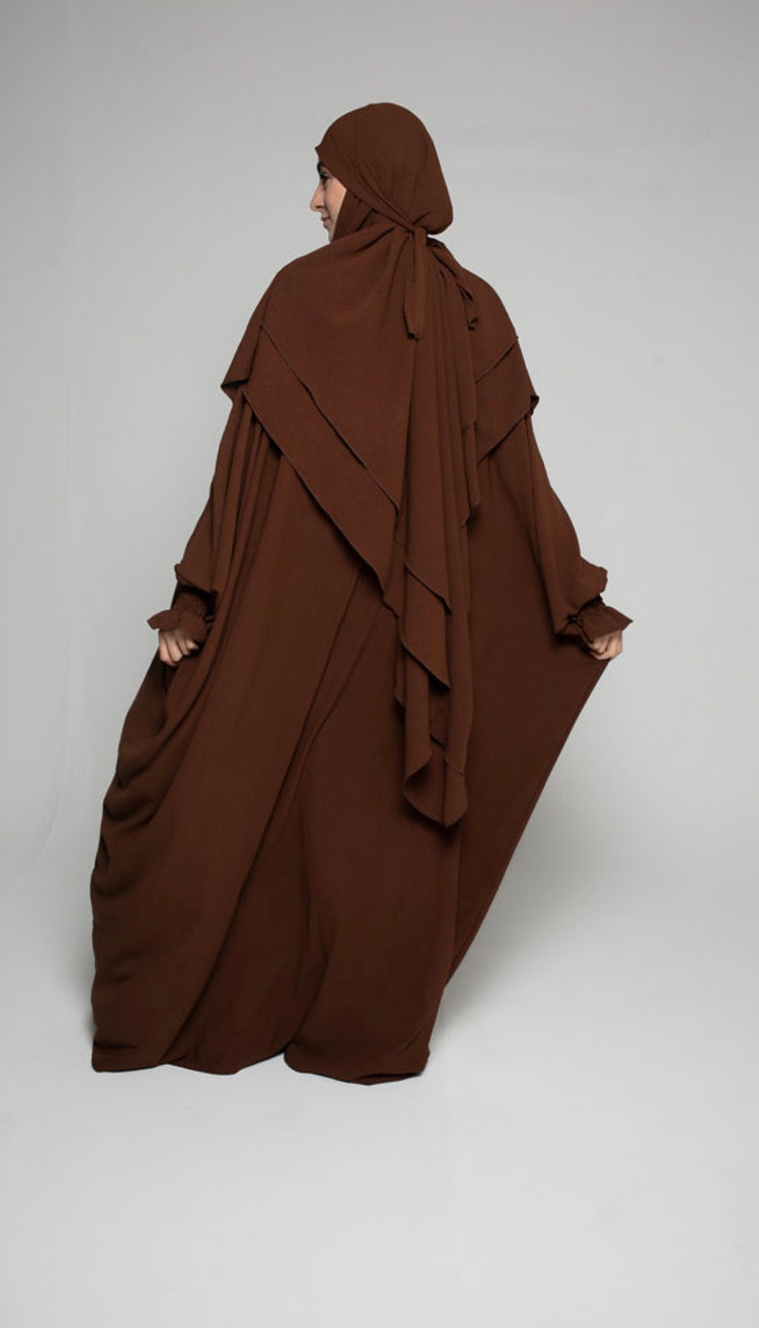 2 layers khimar Set with Abaya