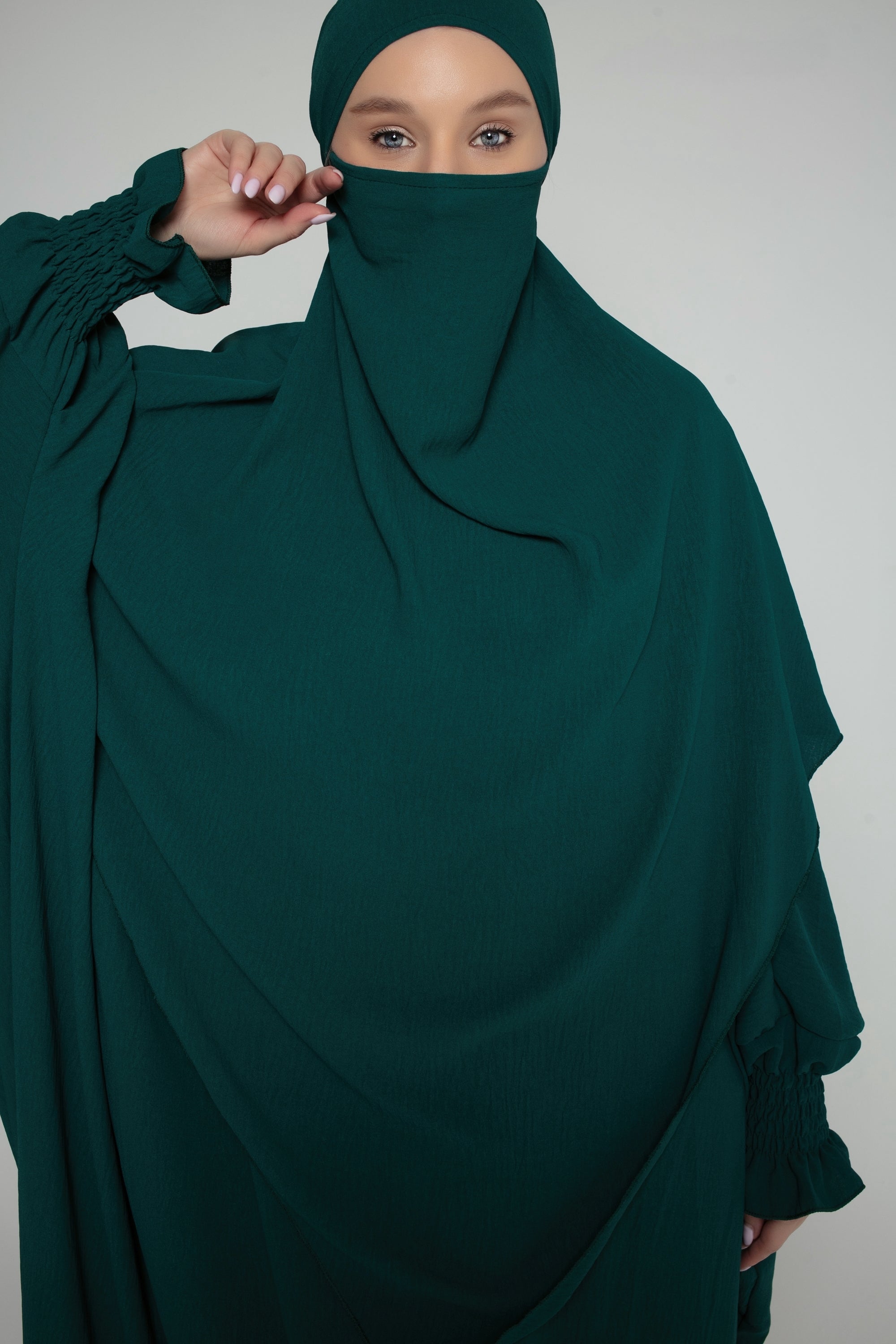 Abaya with Double Layer Khimar Set