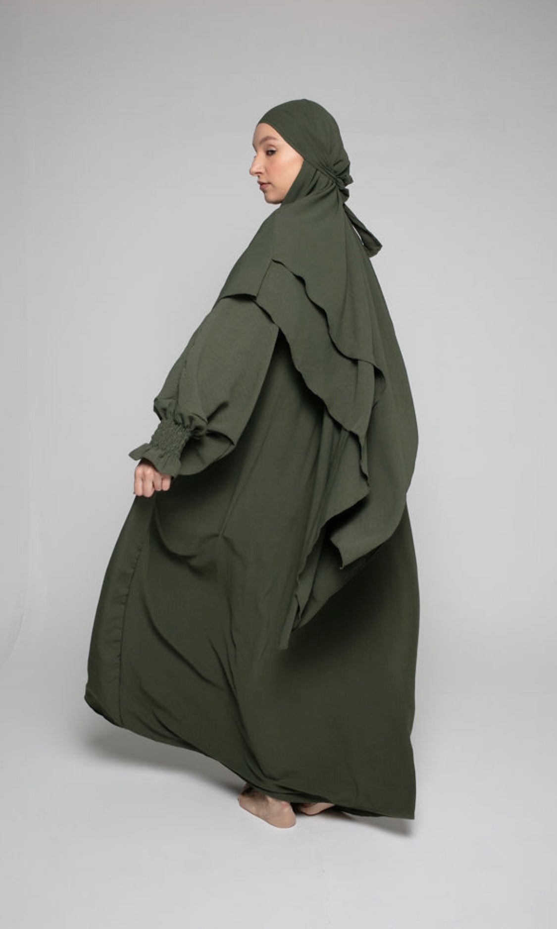 Abaya with Double Layer Khimar Set