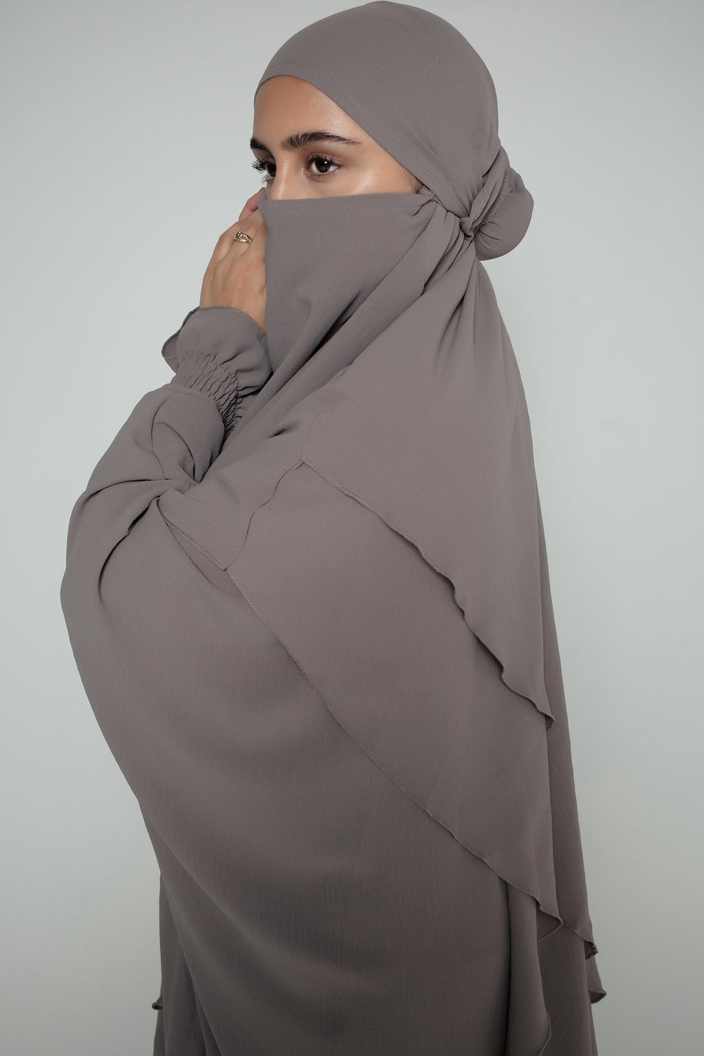 Abaya with Double Layer Khimar Set