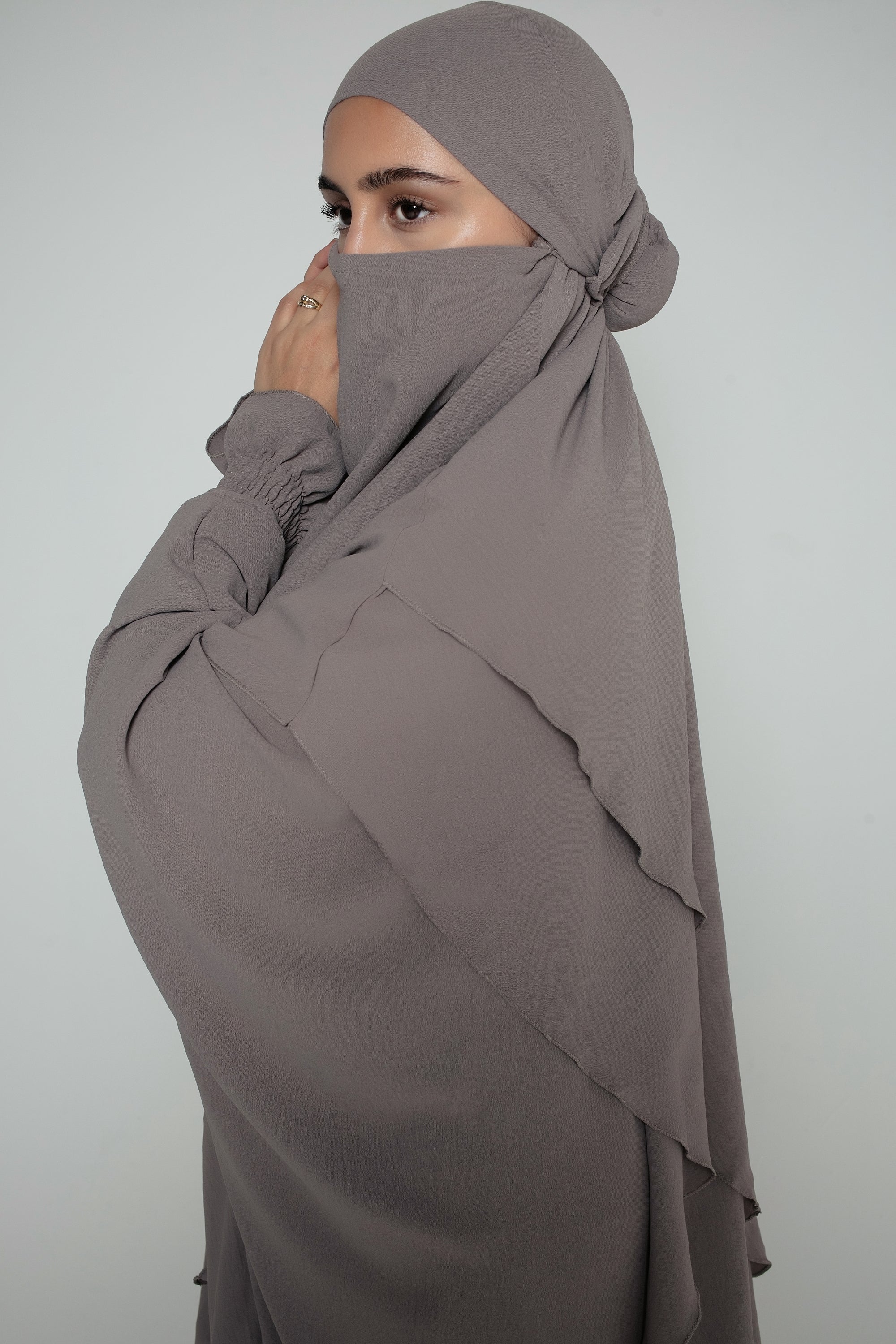 Abaya with Double Layer Khimar Set