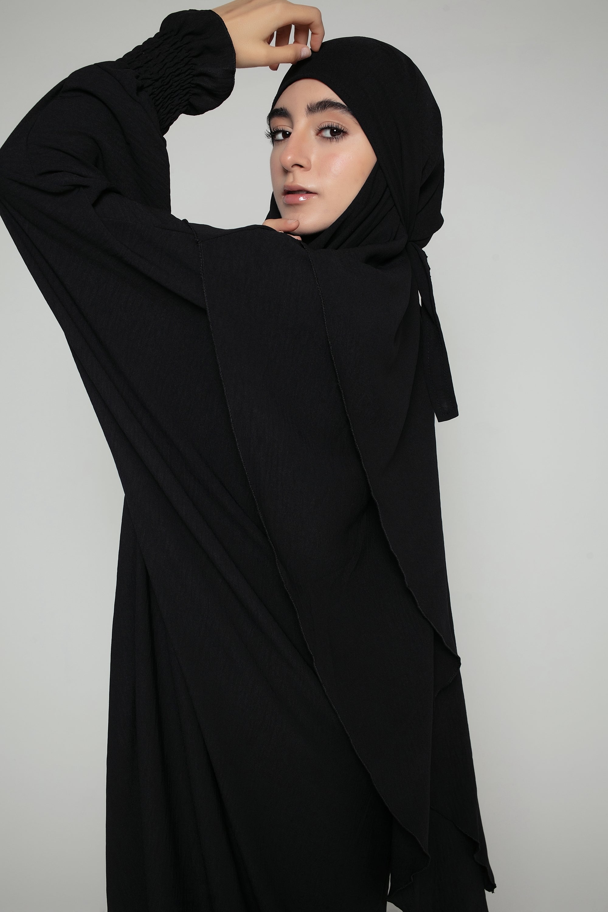 Abaya with Double Layer Khimar Set