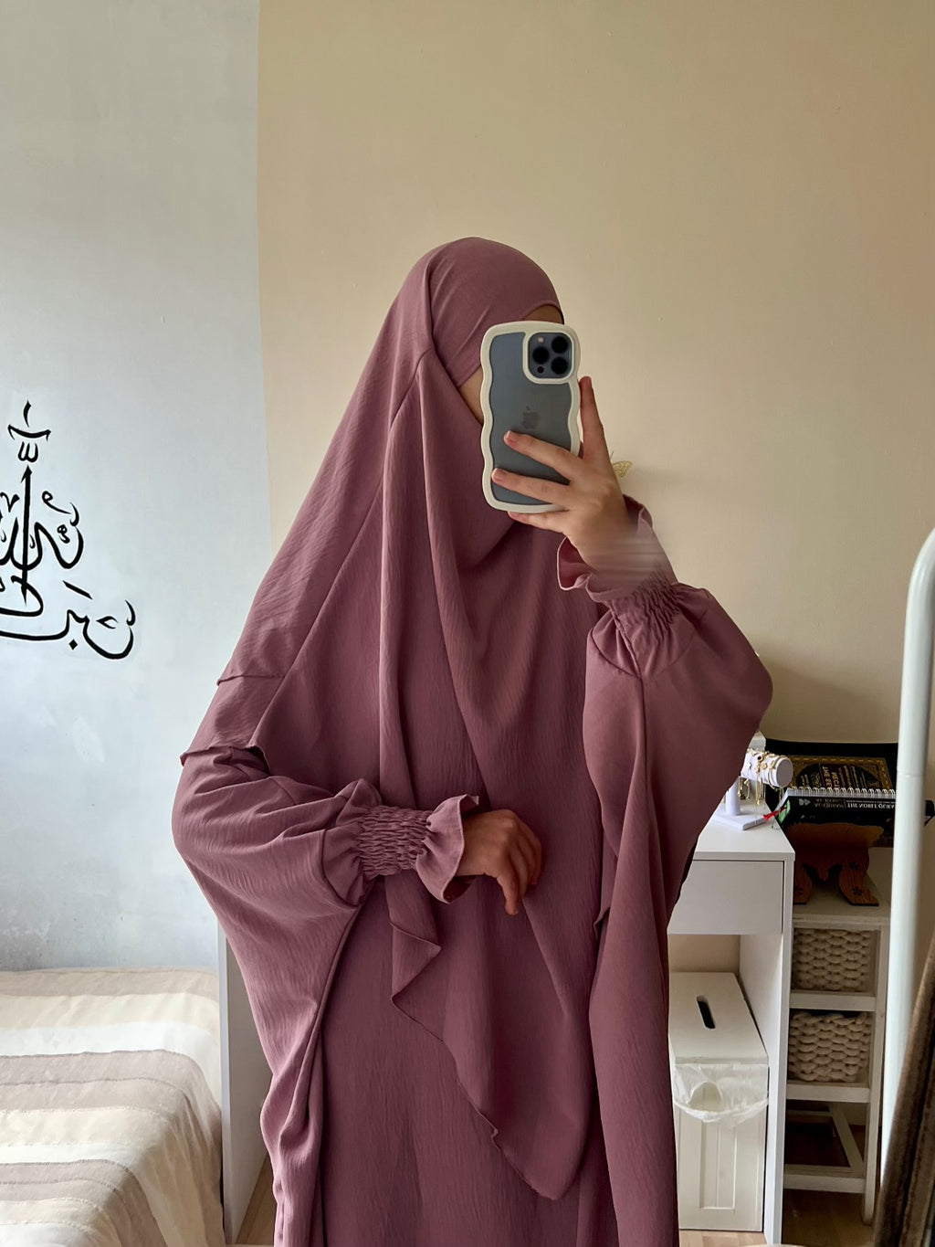 Abaya with Double Layer Khimar Set