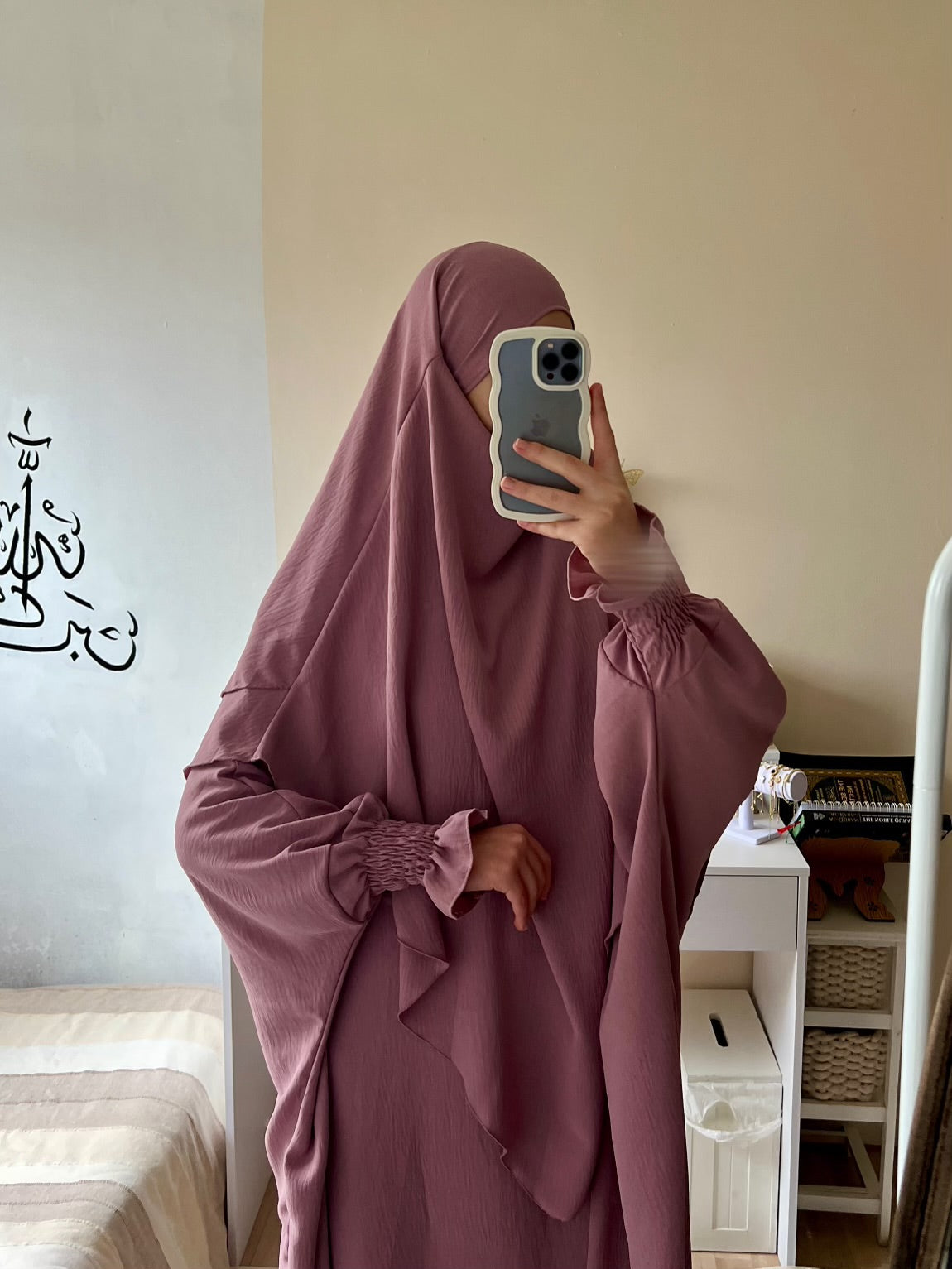 Abaya with Double Layer Khimar Set