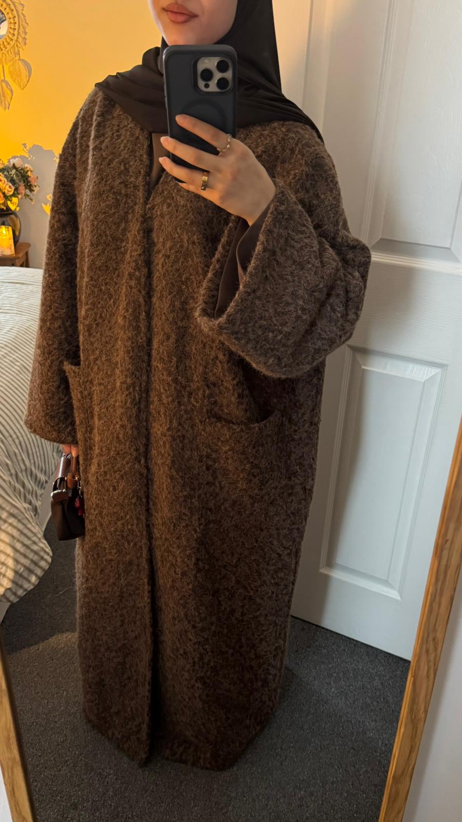 Fluffy Abaya Coat