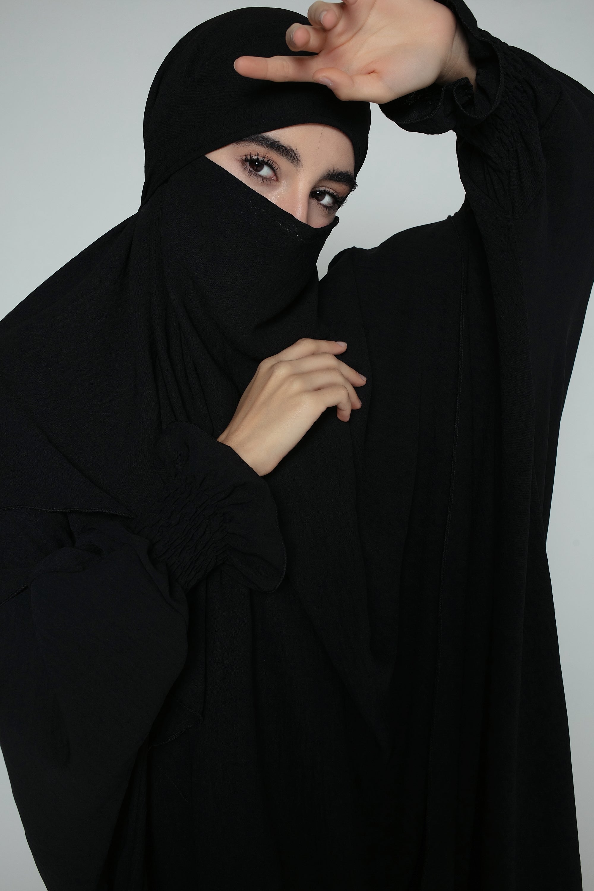 Abaya with Double Layer Khimar Set