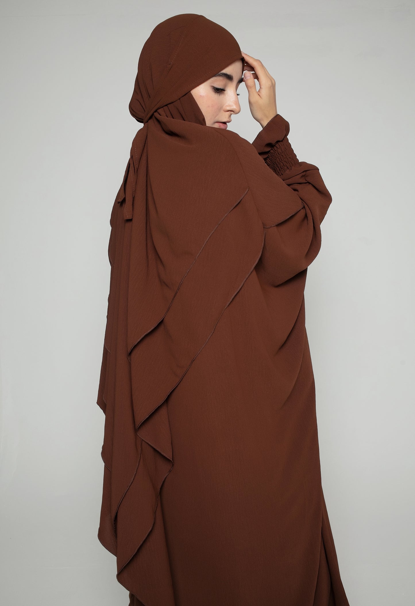 2 layers khimar Set with Abaya