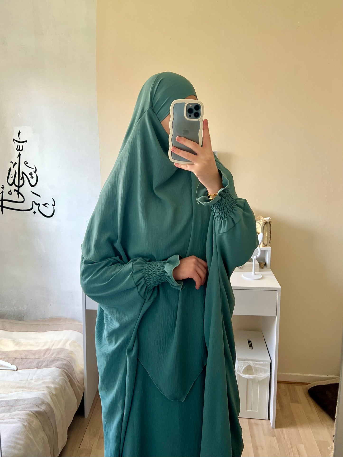 2 layers khimar Set with Abaya