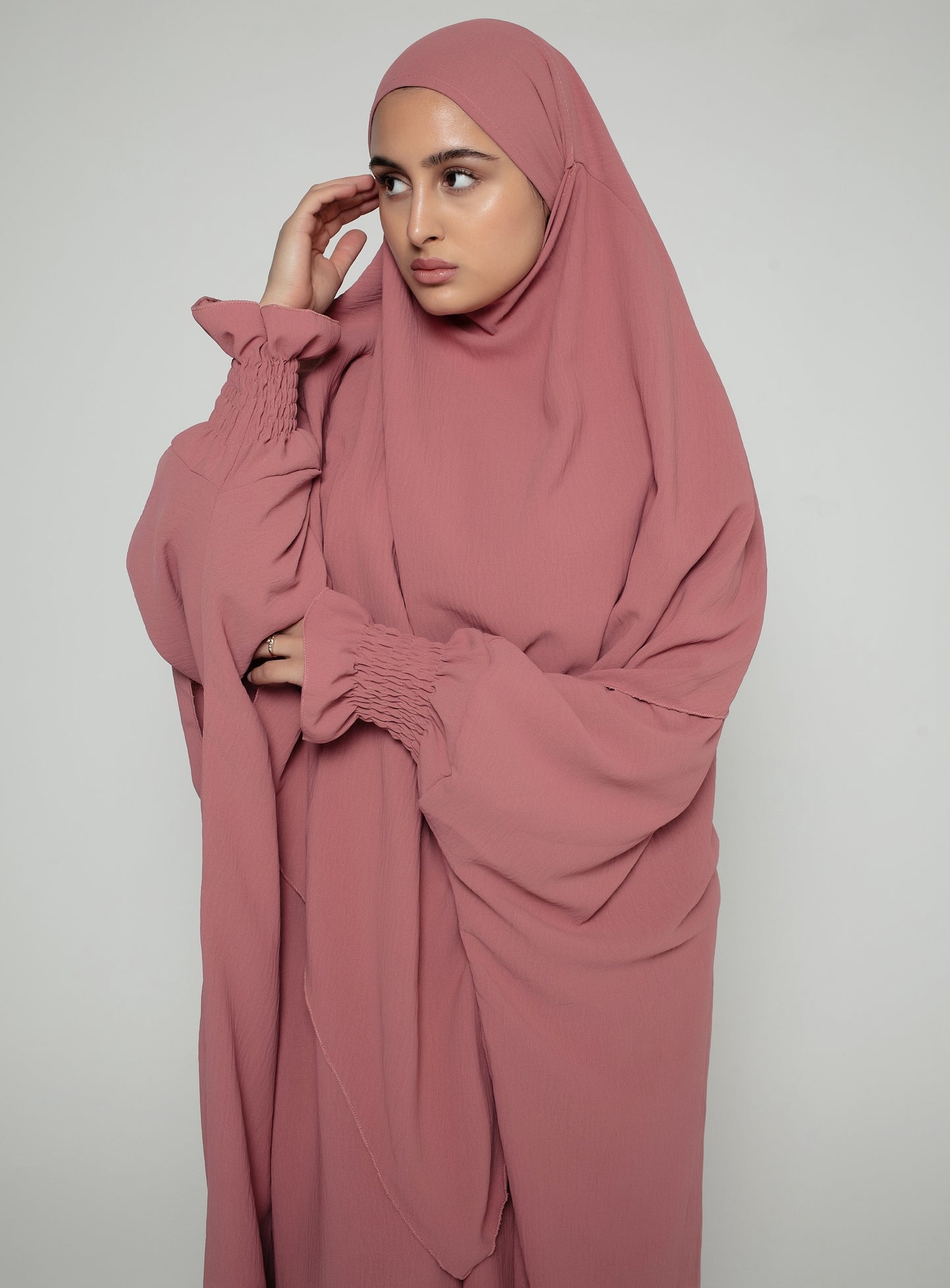 2 layers khimar Set with Abaya