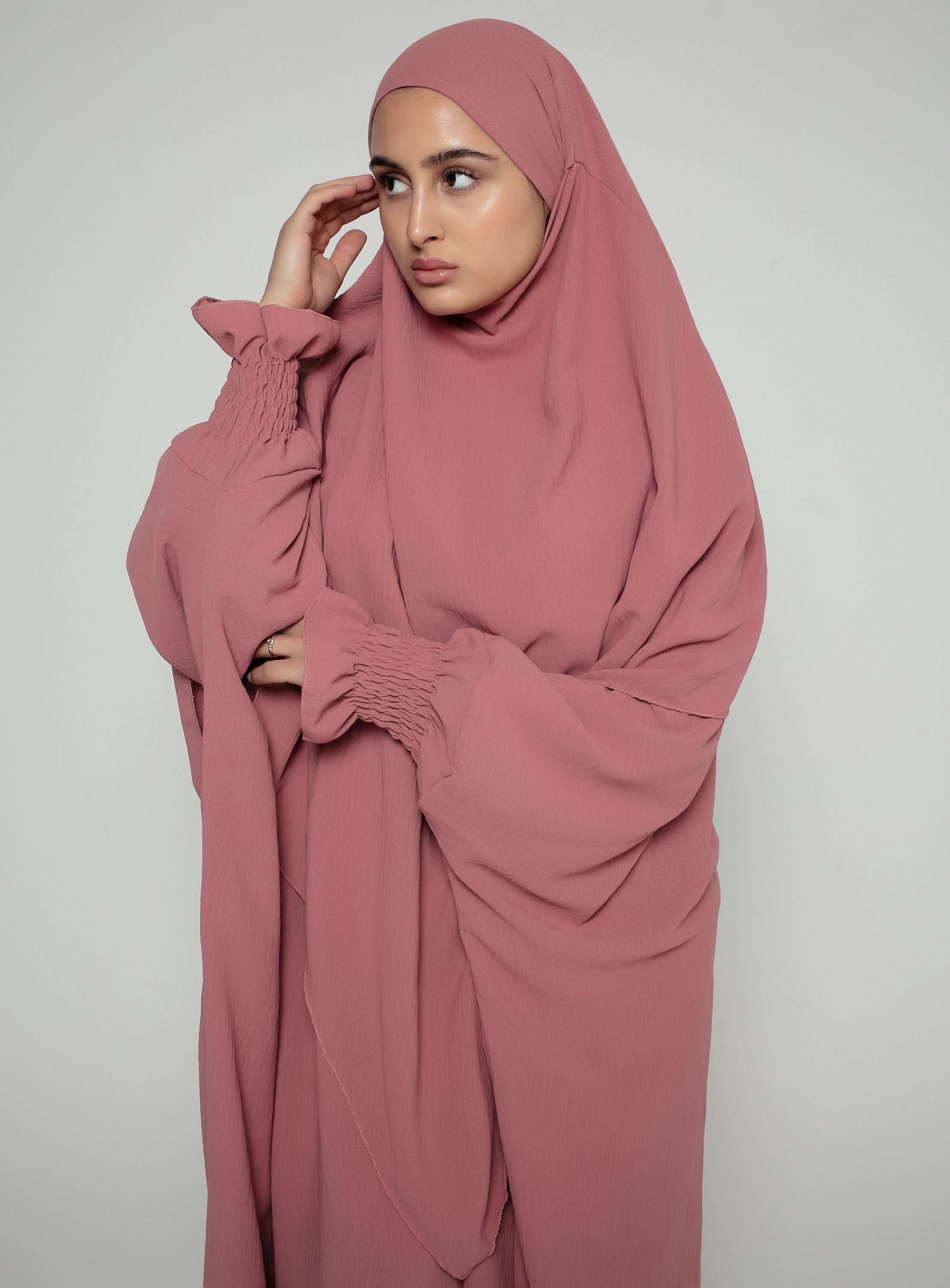 Abaya with Double Layer Khimar Set