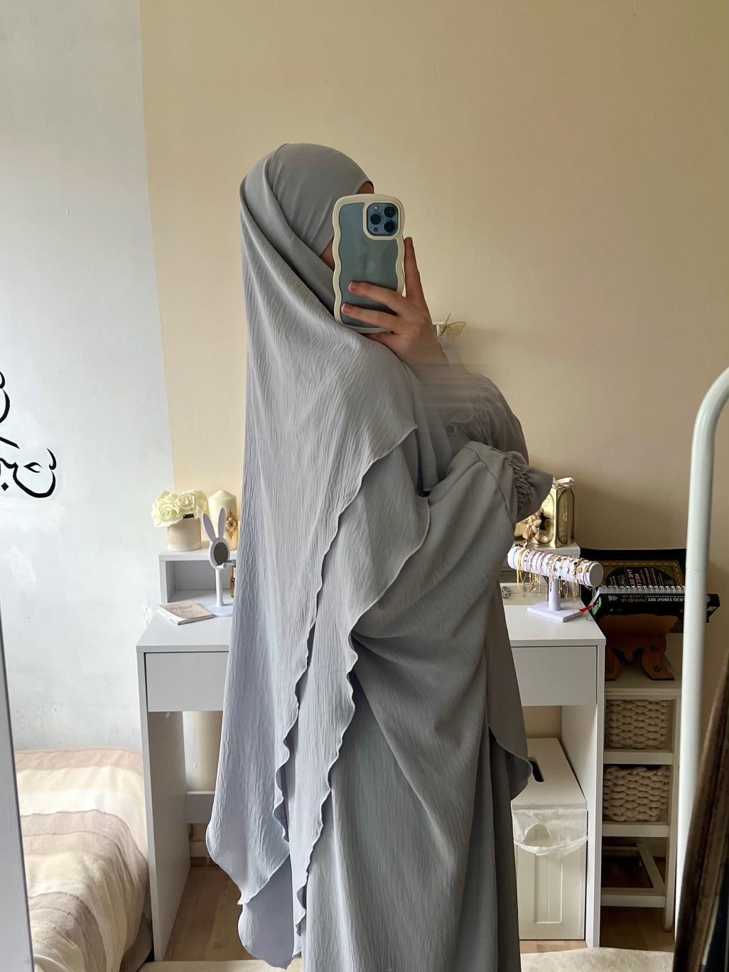 Abaya with Double Layer Khimar Set