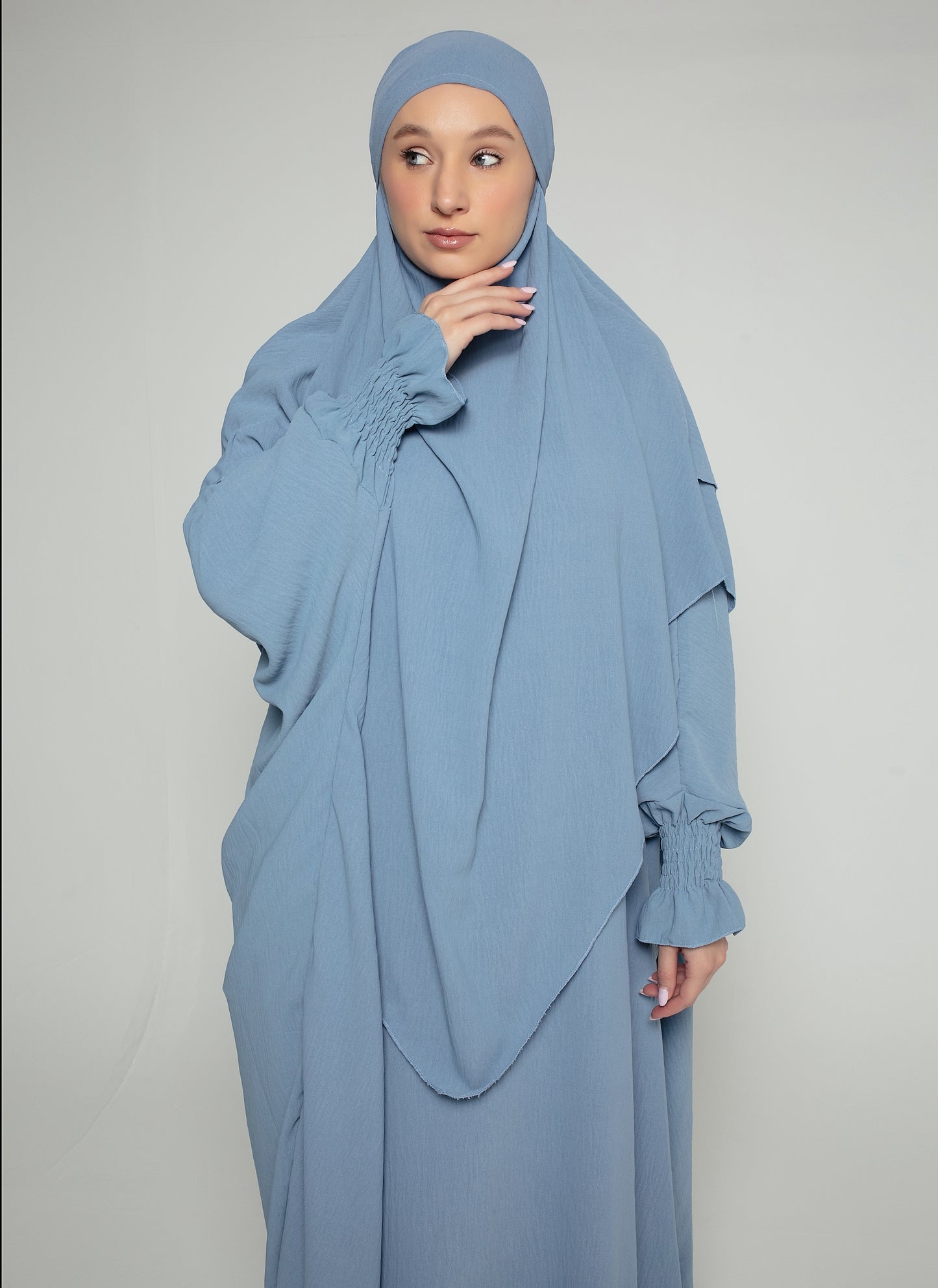 2 layers khimar Set with Abaya