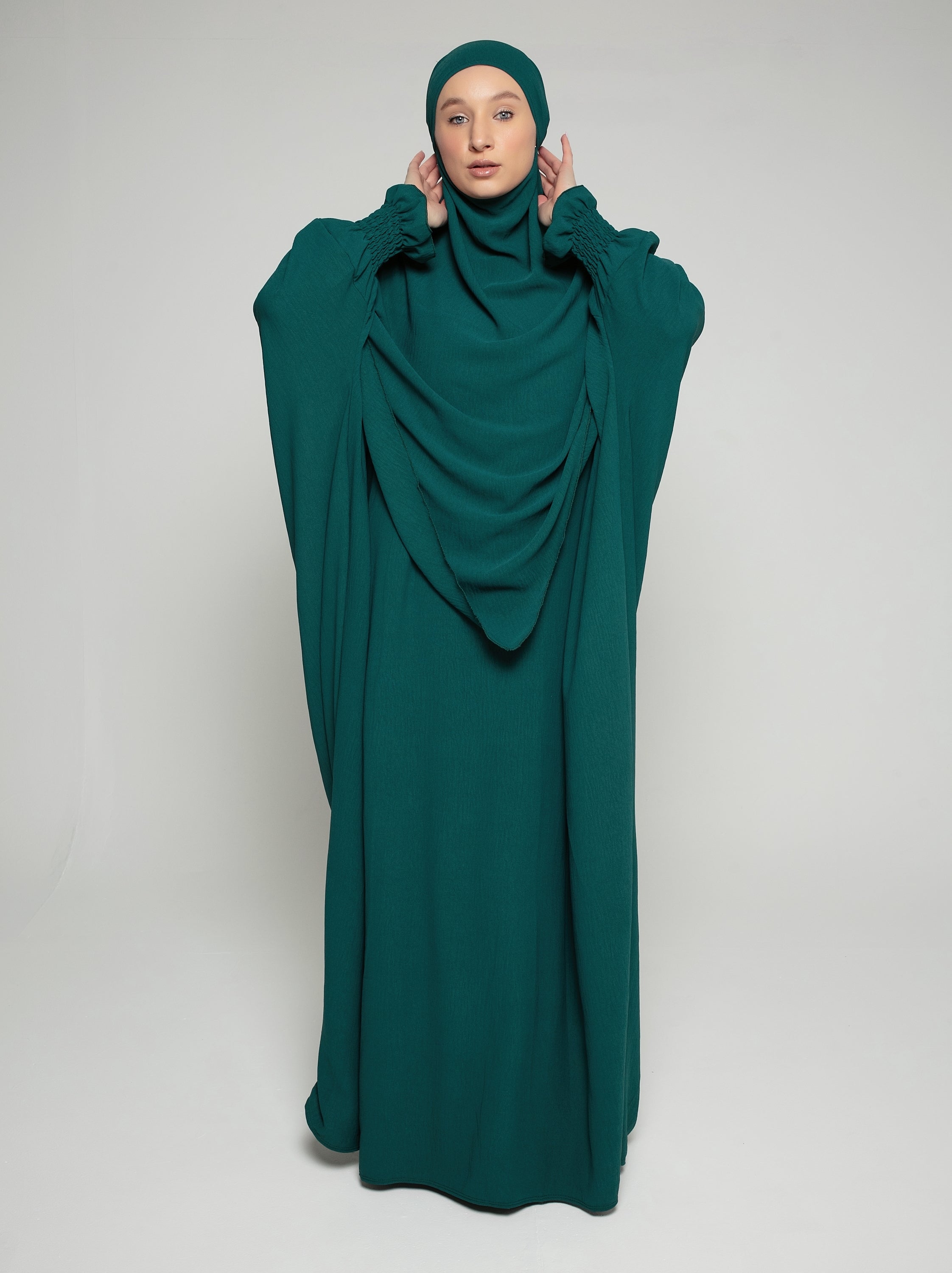 Abaya with Double Layer Khimar Set