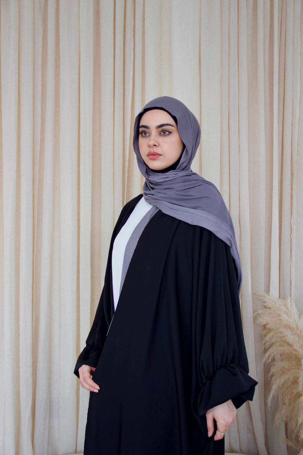 Open Kimono Abaya with Flower Sleeves