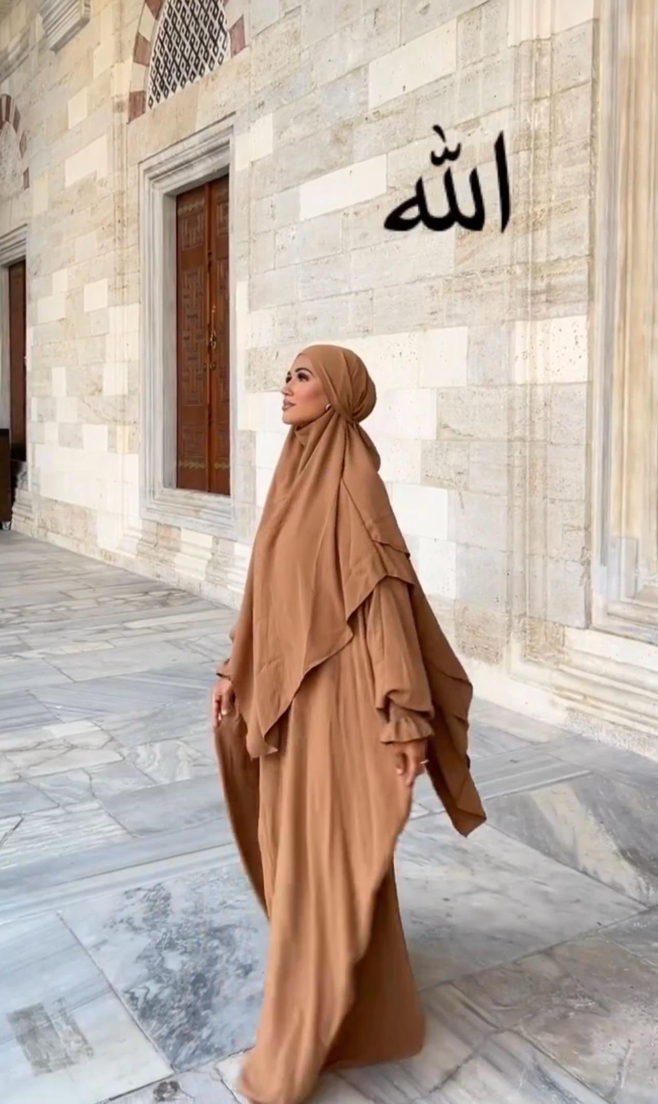 Abaya with Double Layer Khimar Set