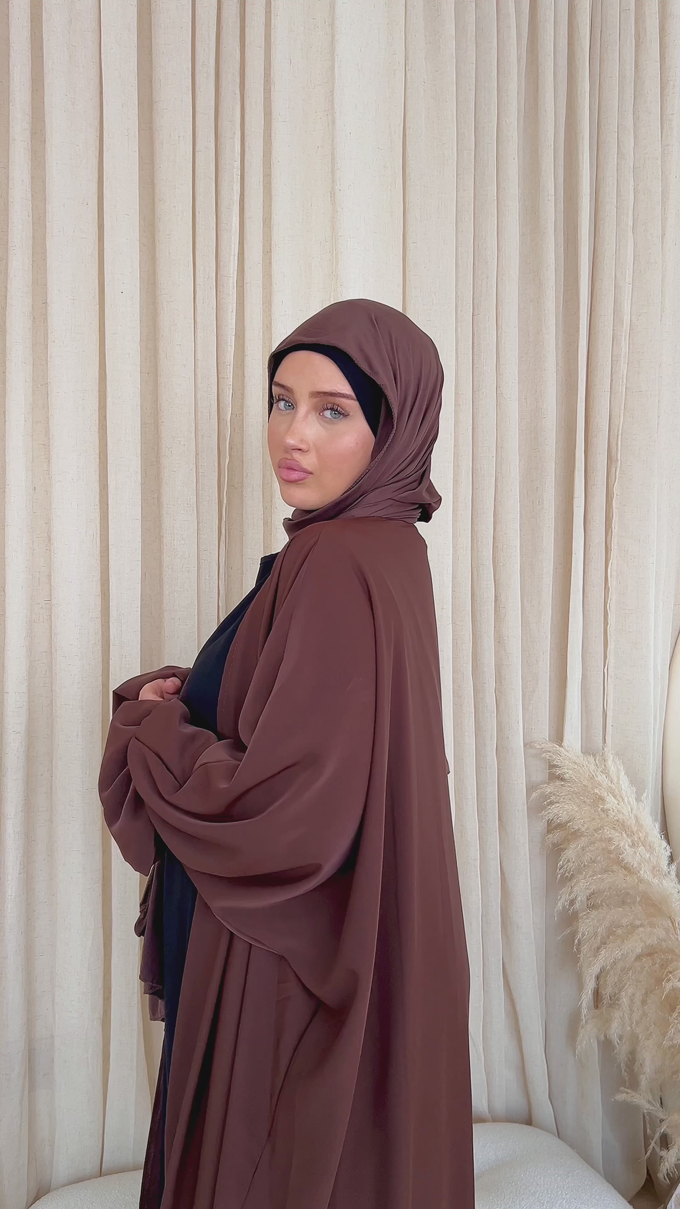 Open Kimono Abaya with Flower Sleeves