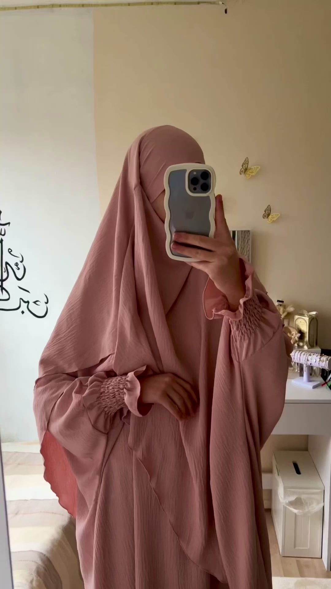 Abaya with Double Layer Khimar Set